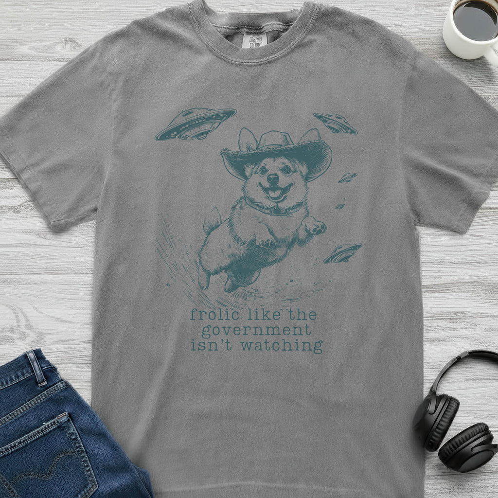 Cowboy Alien Corgi T-Shirt