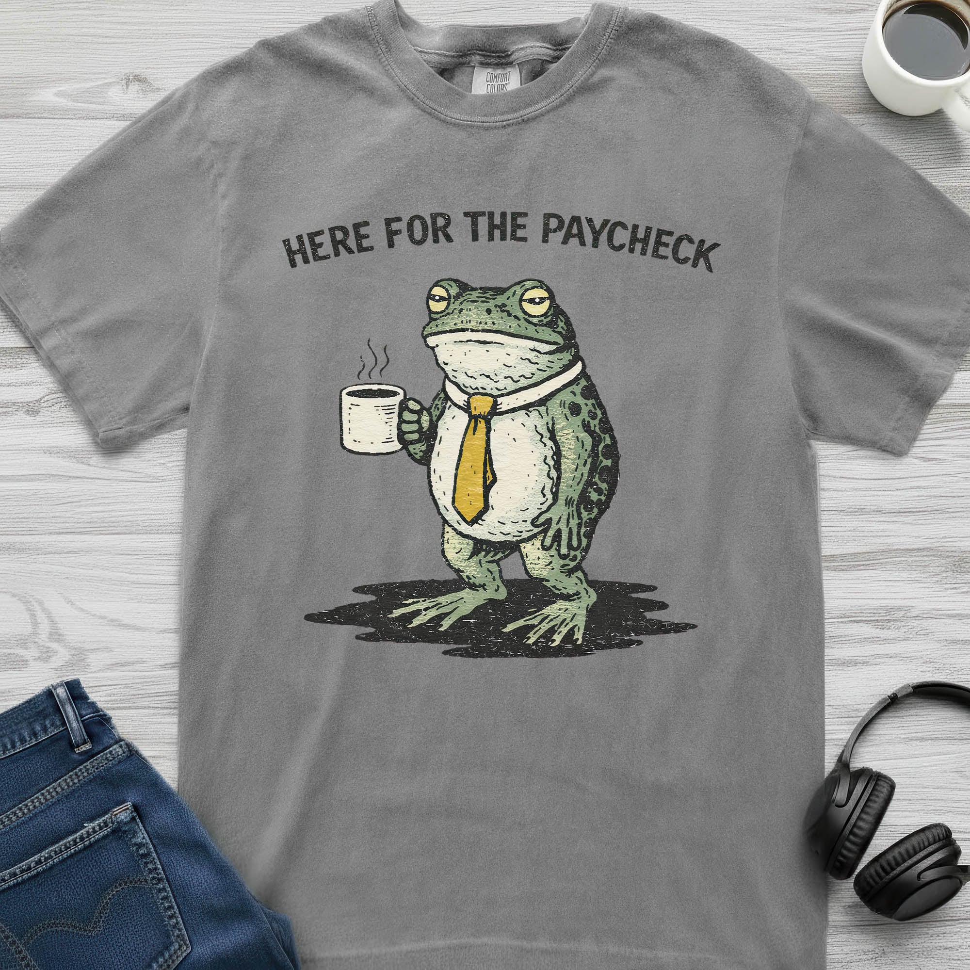 Here For The Paycheck Frog T-Shirt