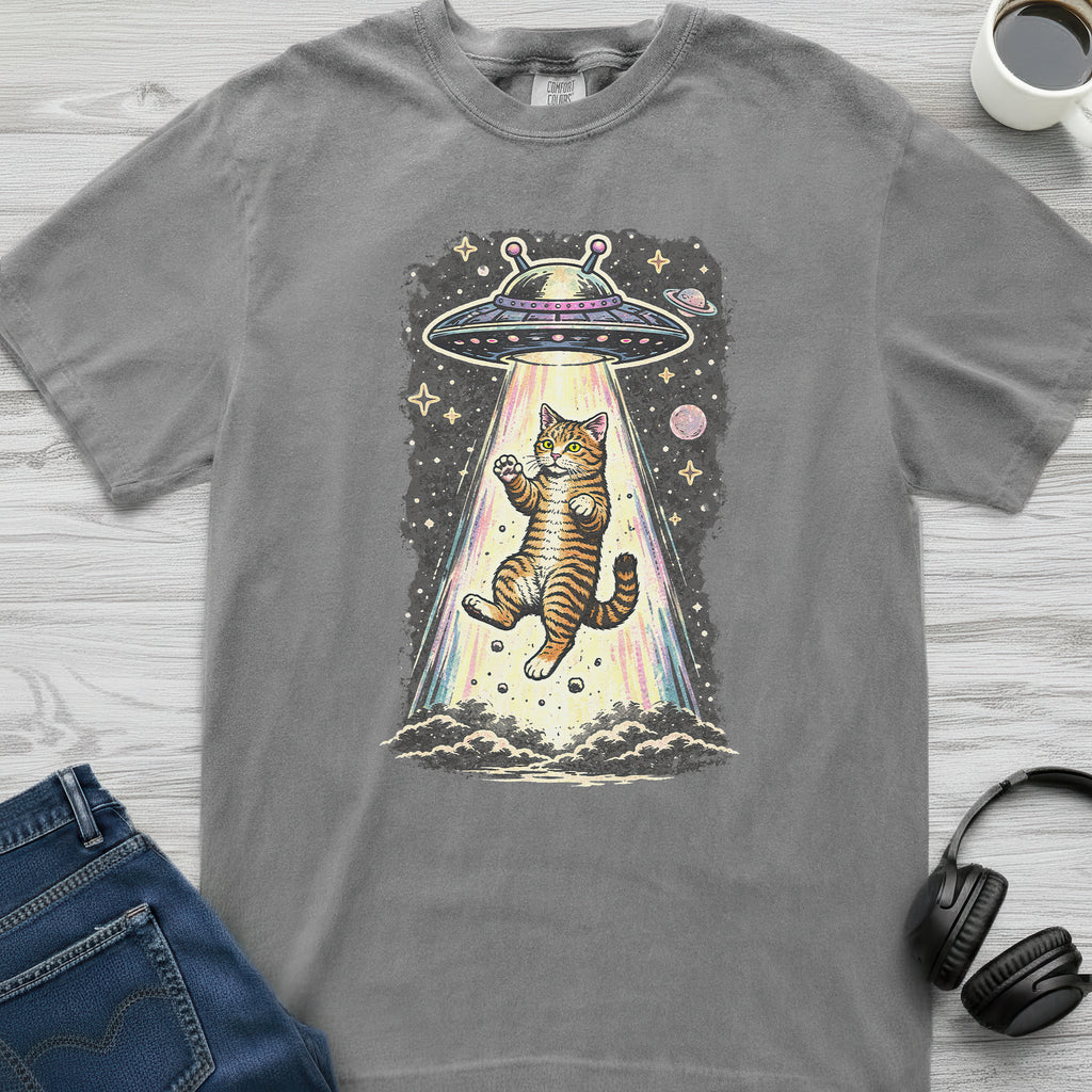 Cat UFO Abduction T-Shirt