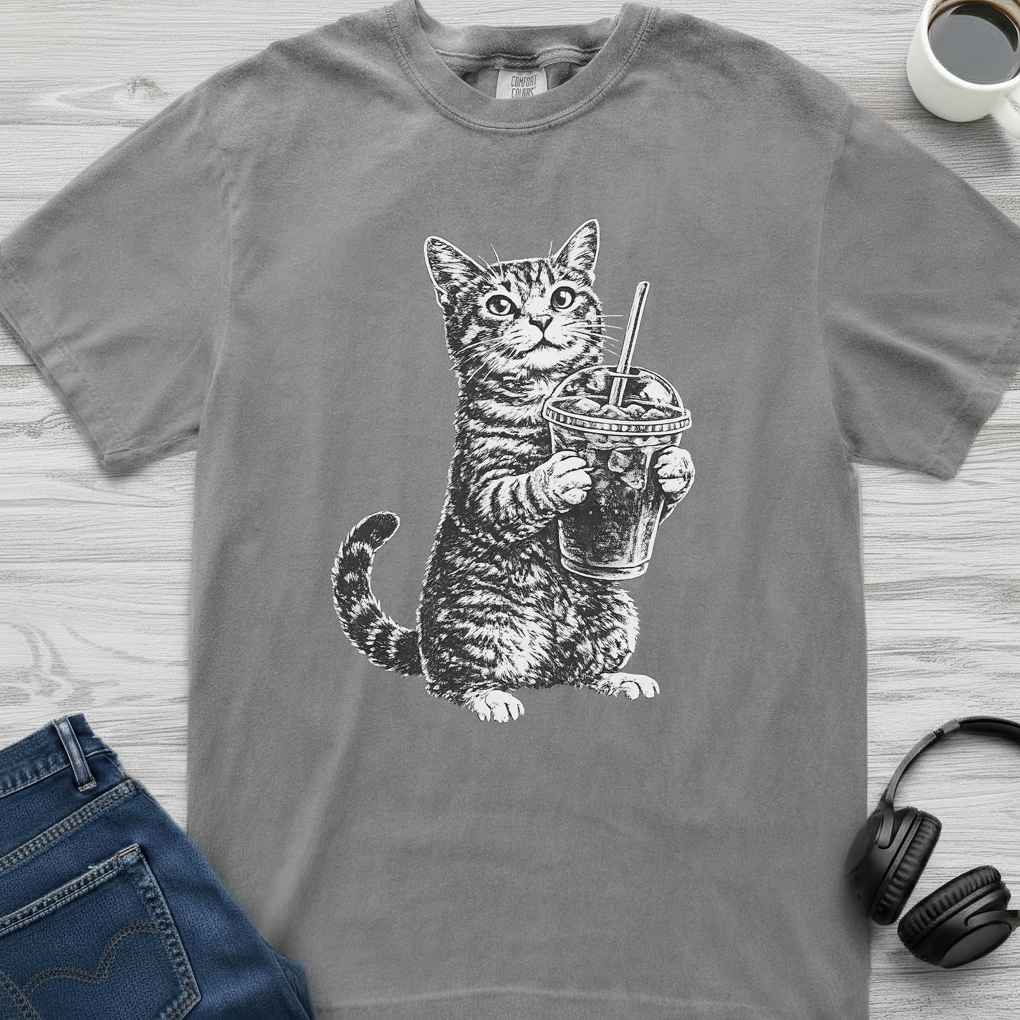 Iced Coffee Cat T-Shirt
