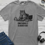 Emotionally Clocked Out Cat T-Shirt