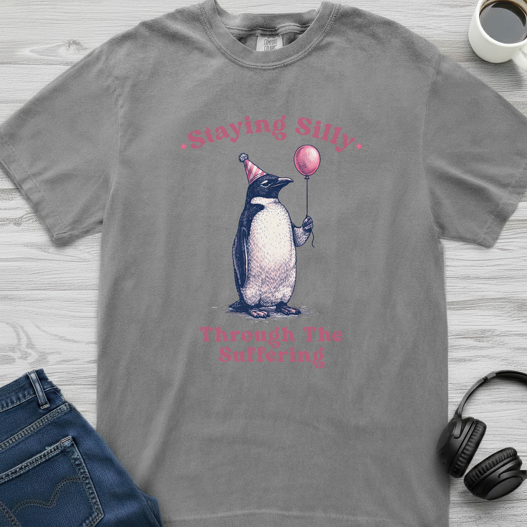 Staying Silly in Suffering Penguin T-Shirt