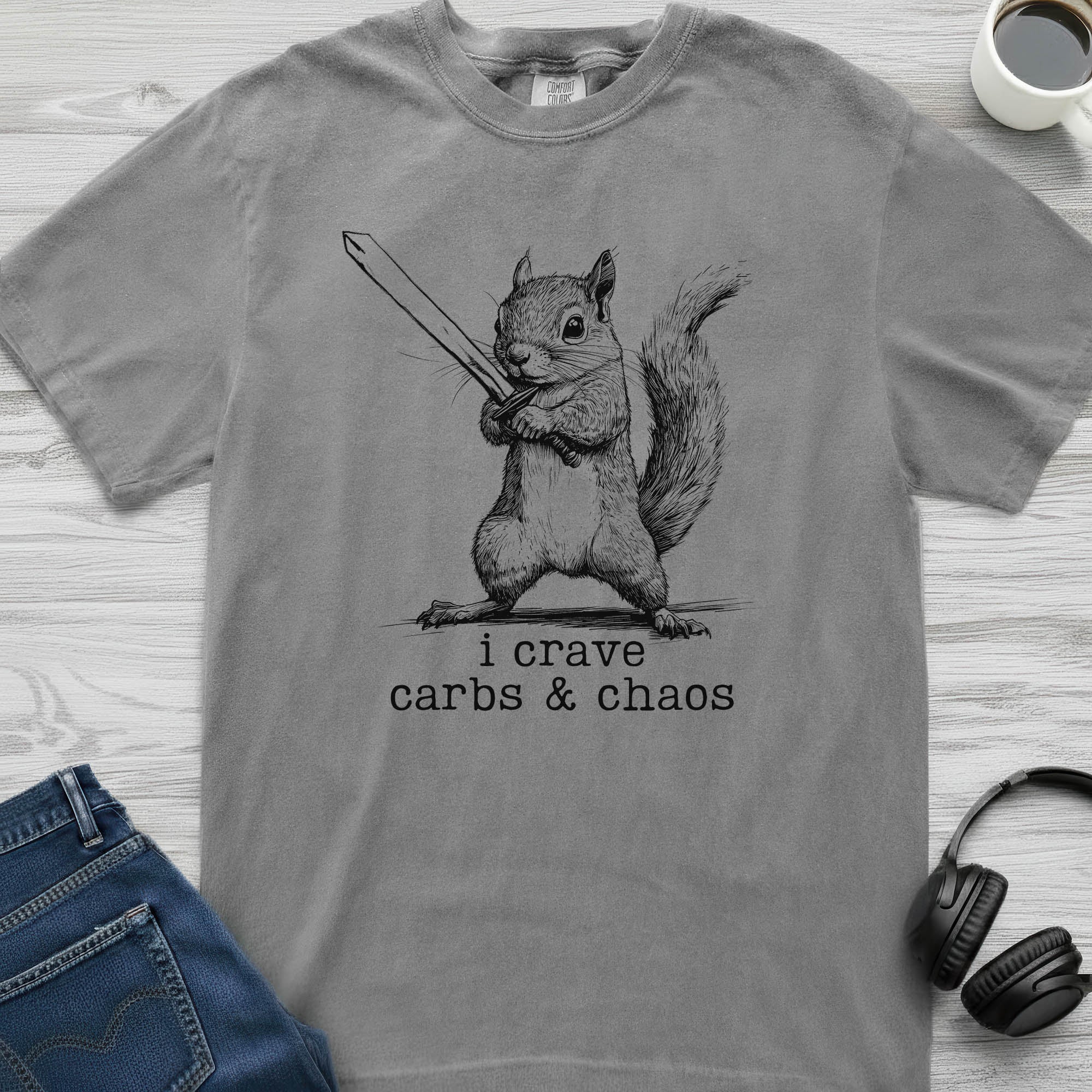 Carbs and Chaos Squirrel T-Shirt