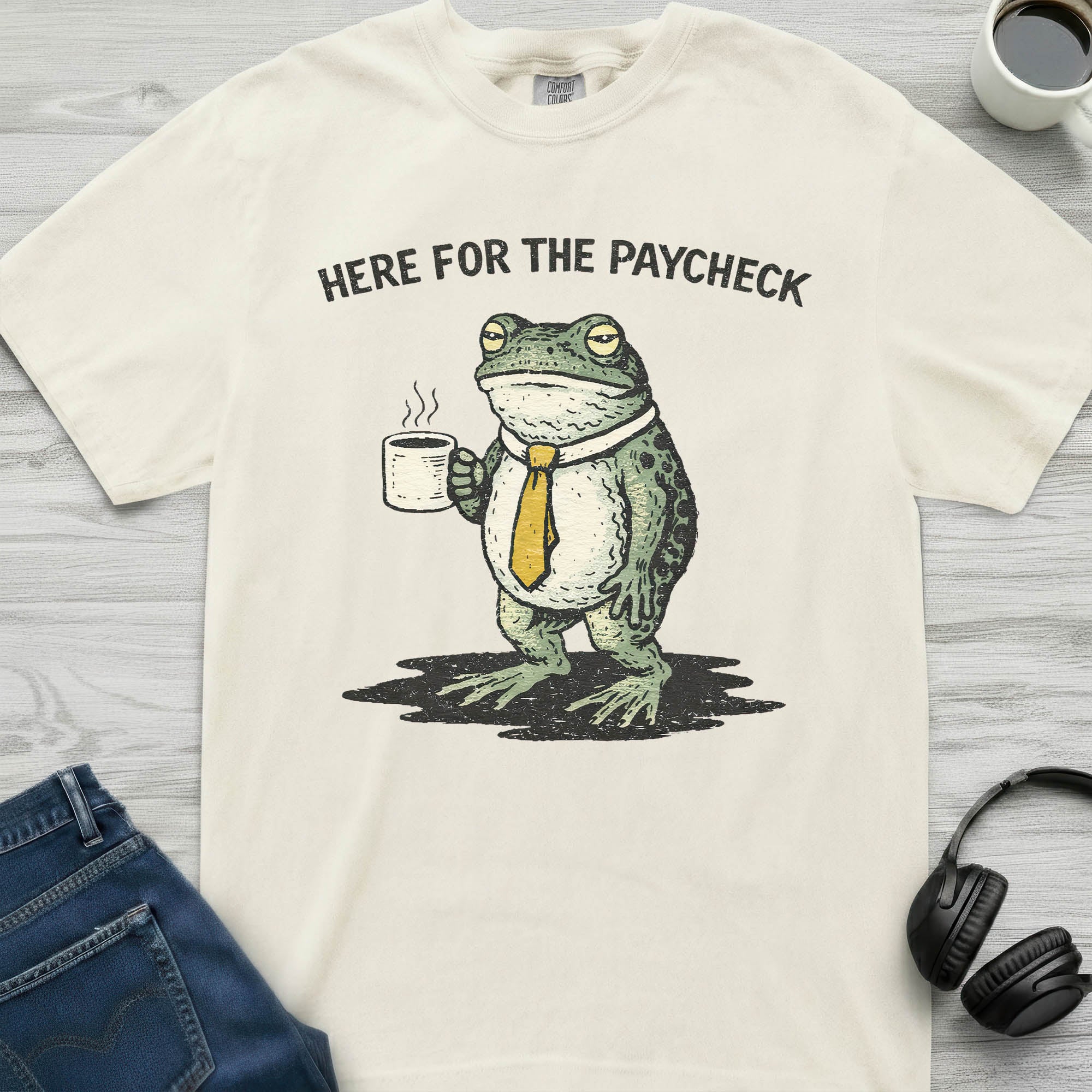 Here For The Paycheck Frog T-Shirt