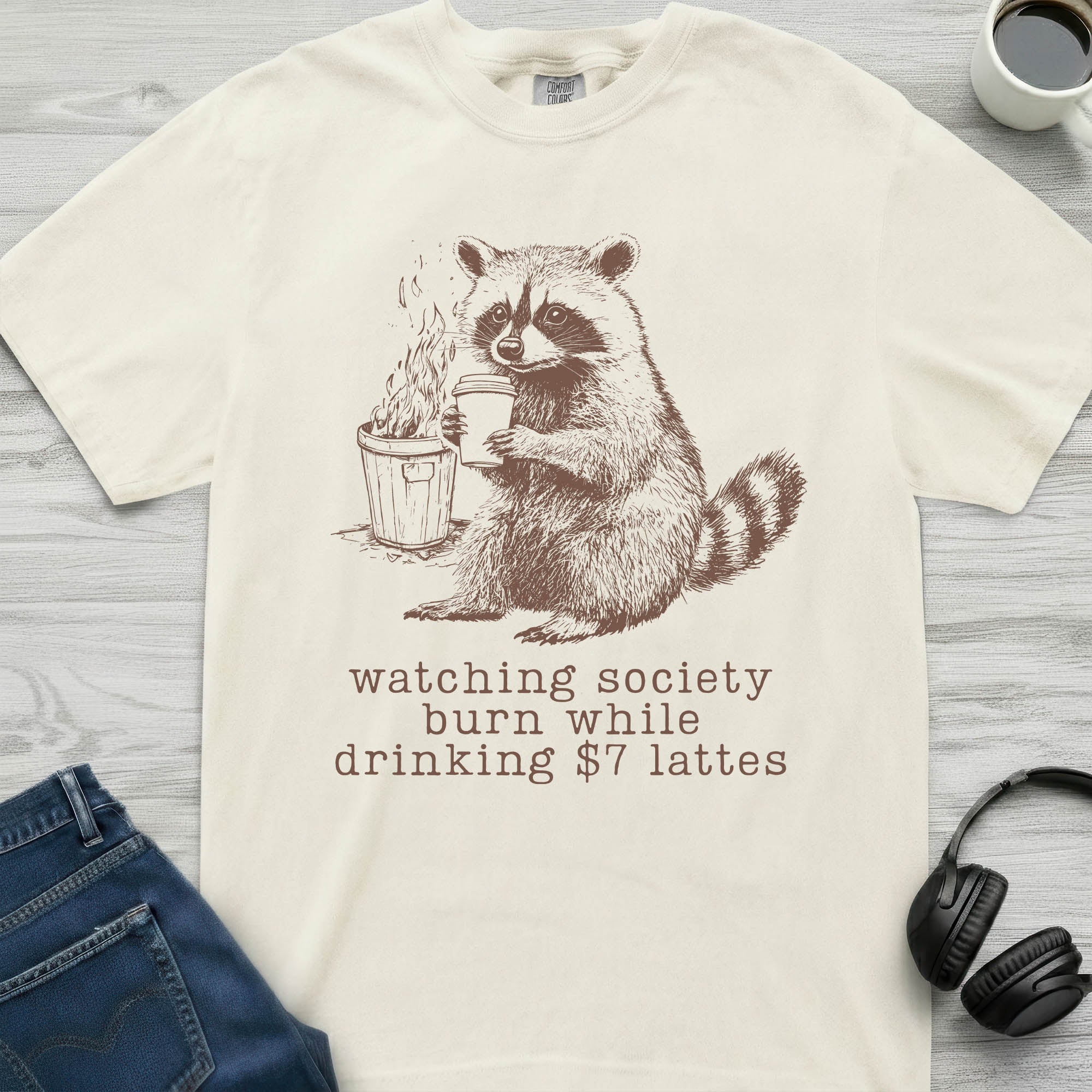 Burning Society Raccoon T-Shirt