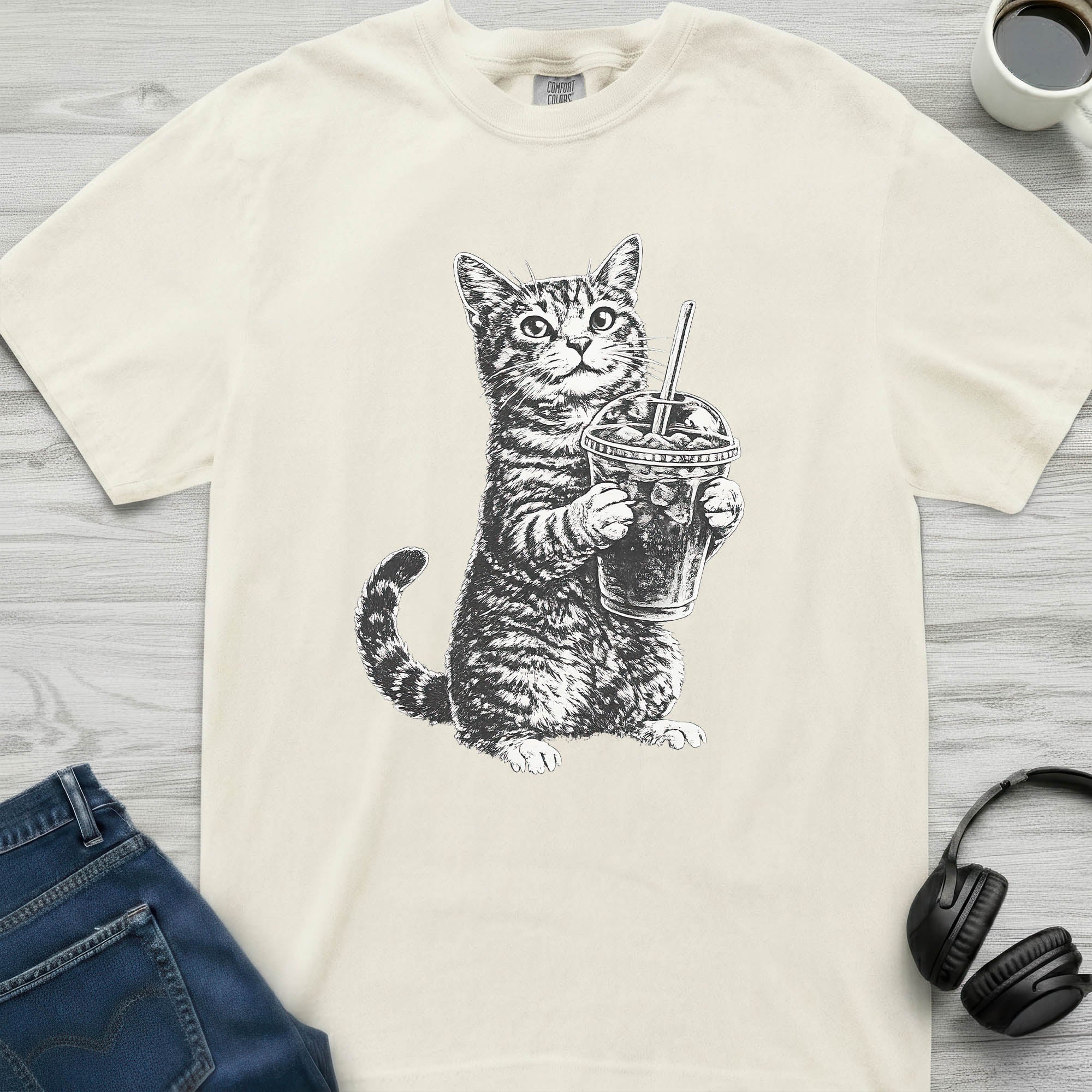 Iced Coffee Cat T-Shirt