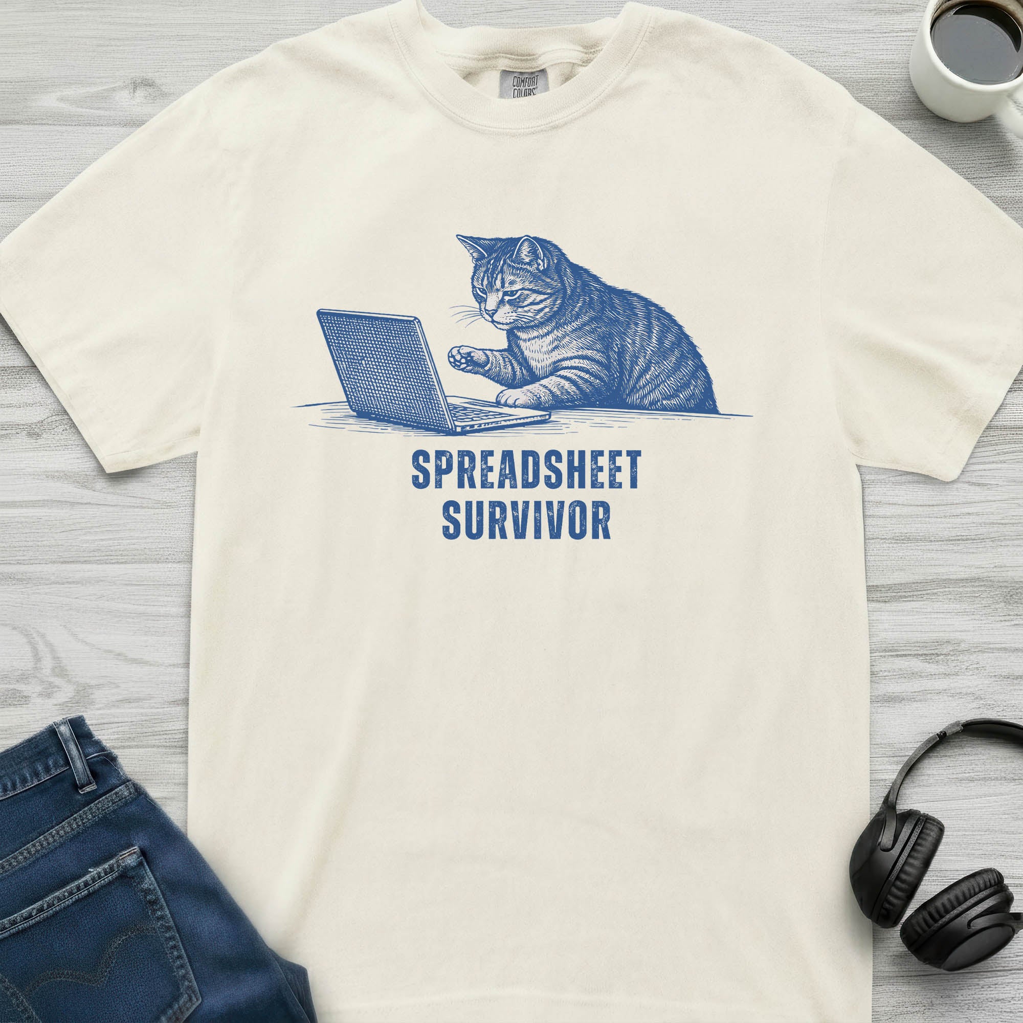 Spreadsheet Survivor Cat T-Shirt