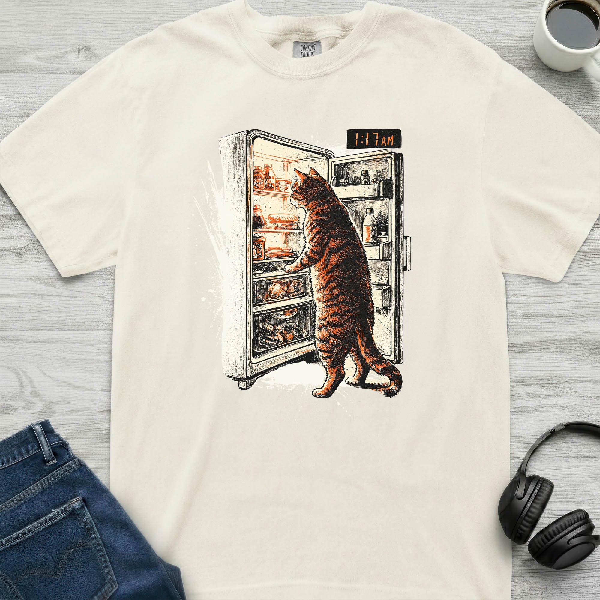 Night Snacks Cat T-Shirt