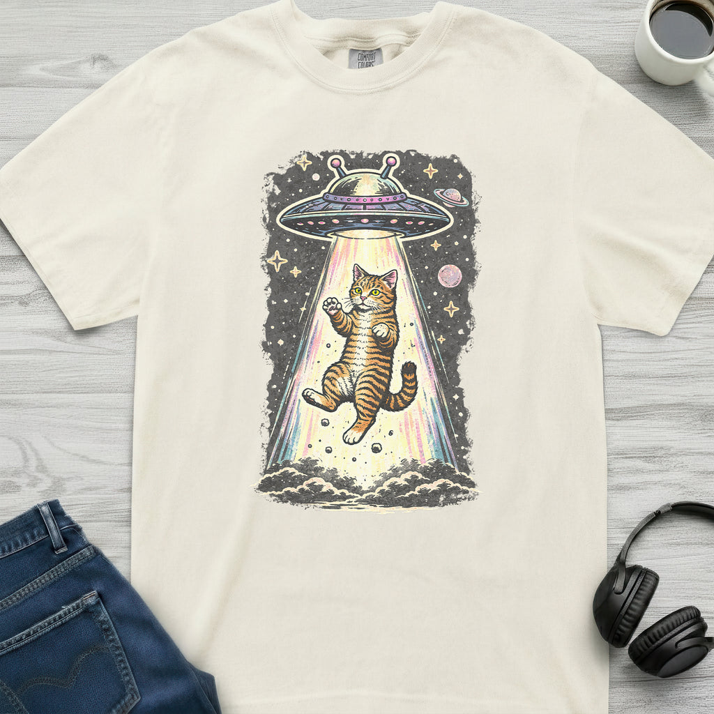 Cat UFO Abduction T-Shirt