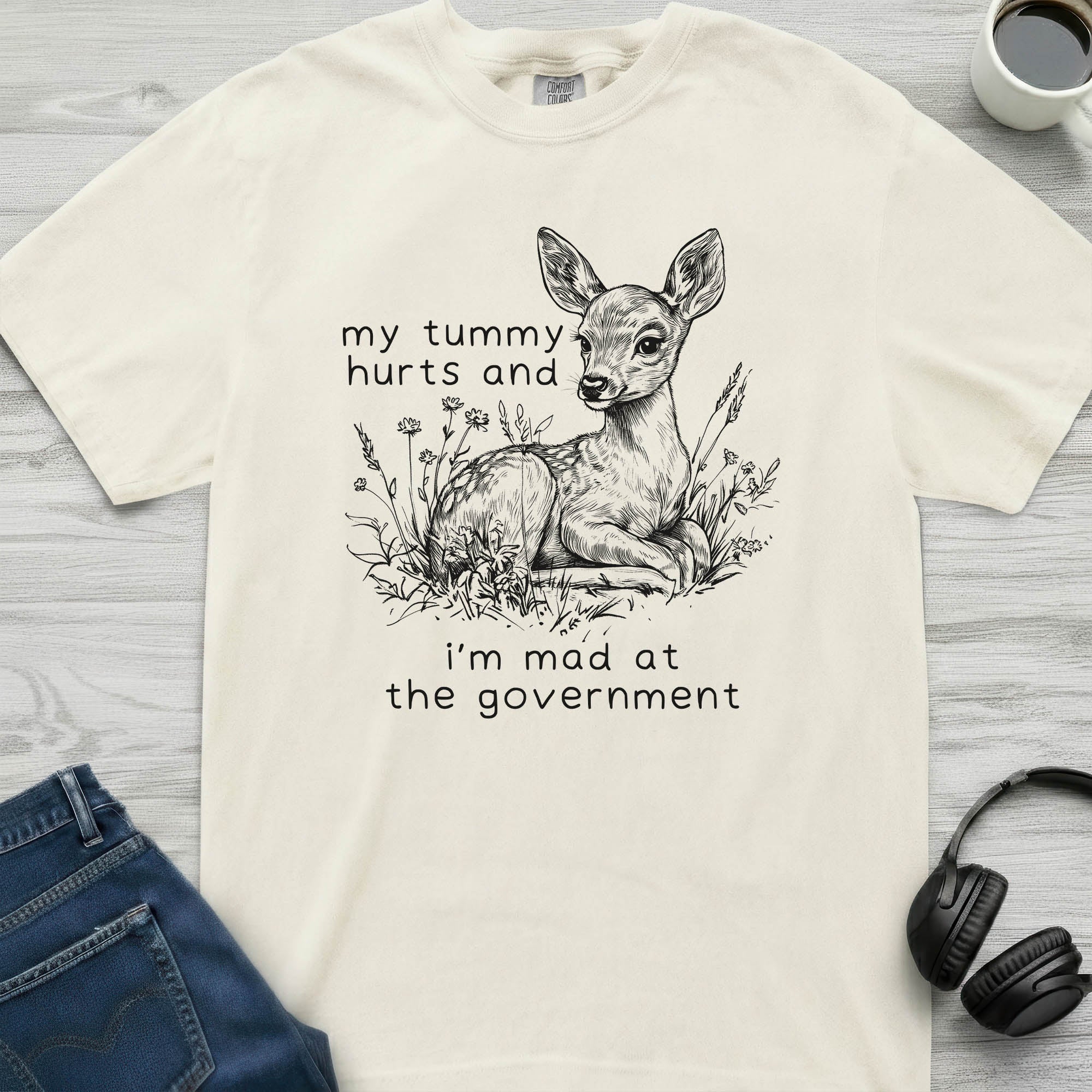 Tummy Hurts Deer T-Shirt