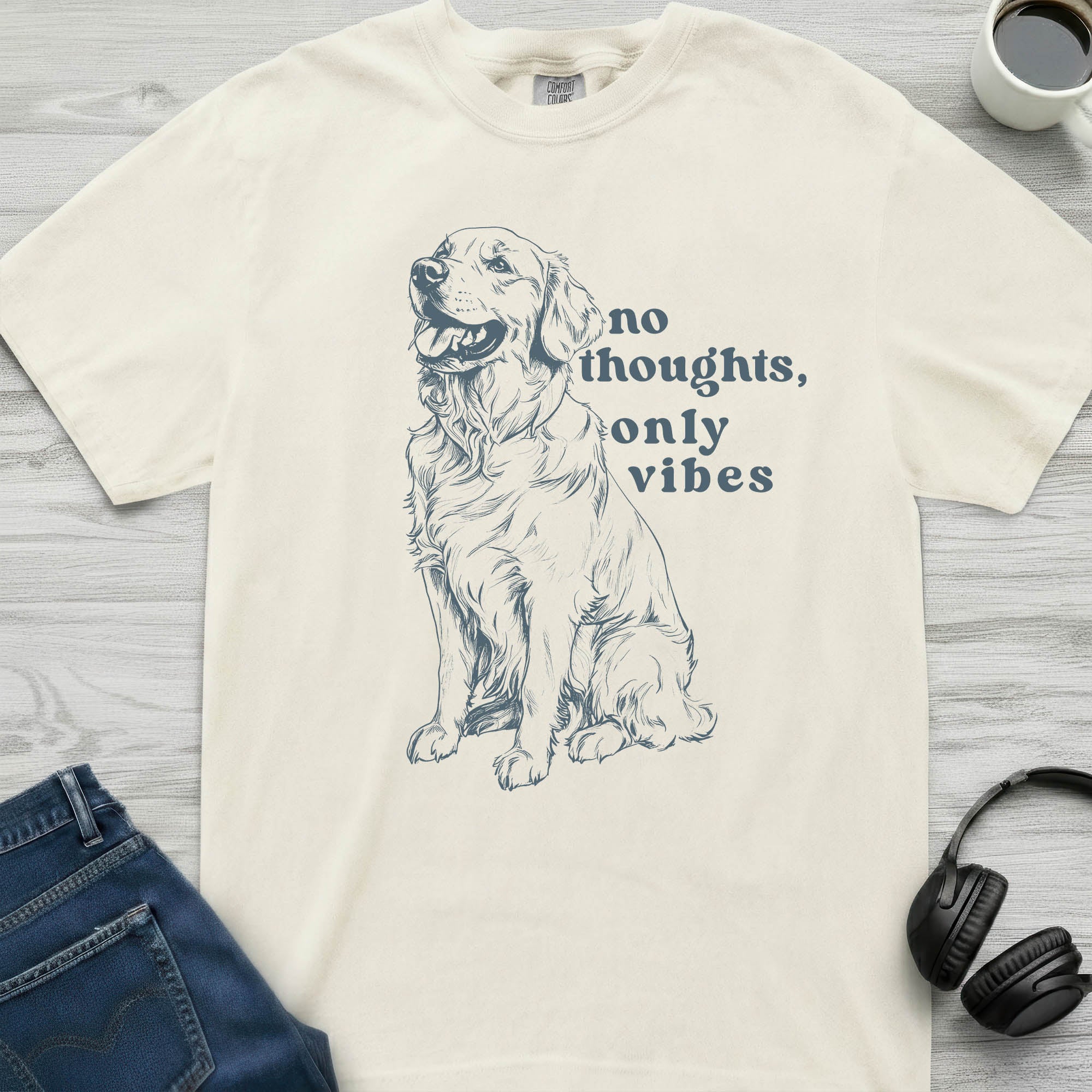 No Thoughts Golden Retriever T-Shirt