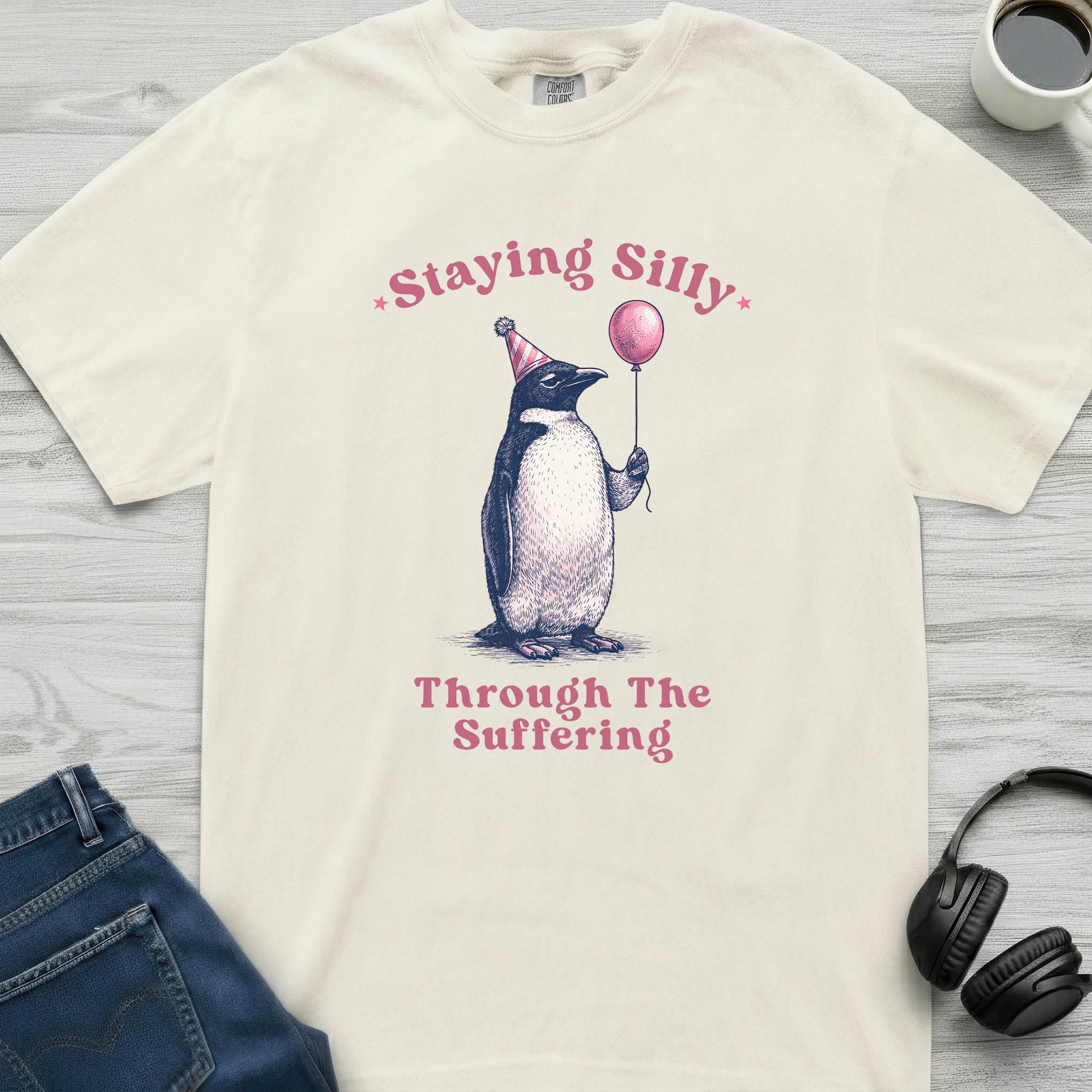 Staying Silly in Suffering Penguin T-Shirt