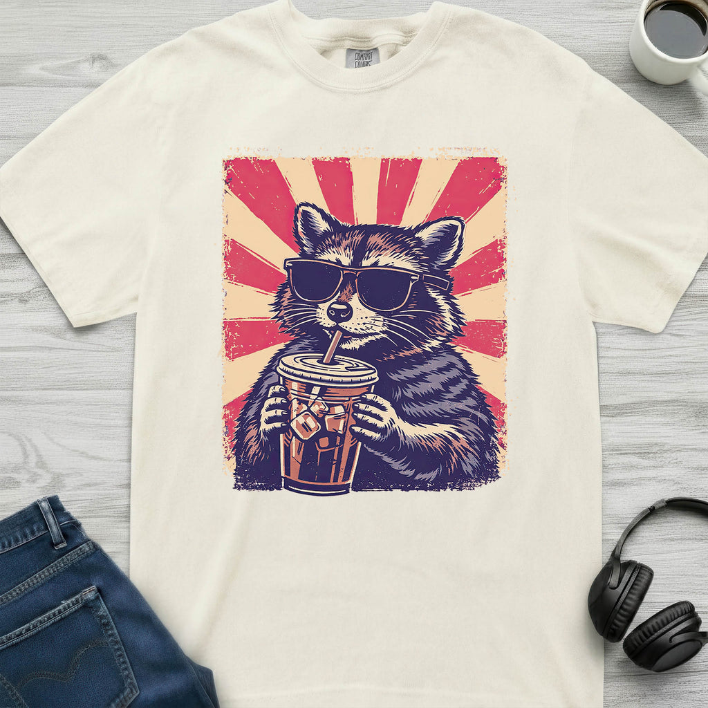 Iced Coffee Raccoon T-Shirt