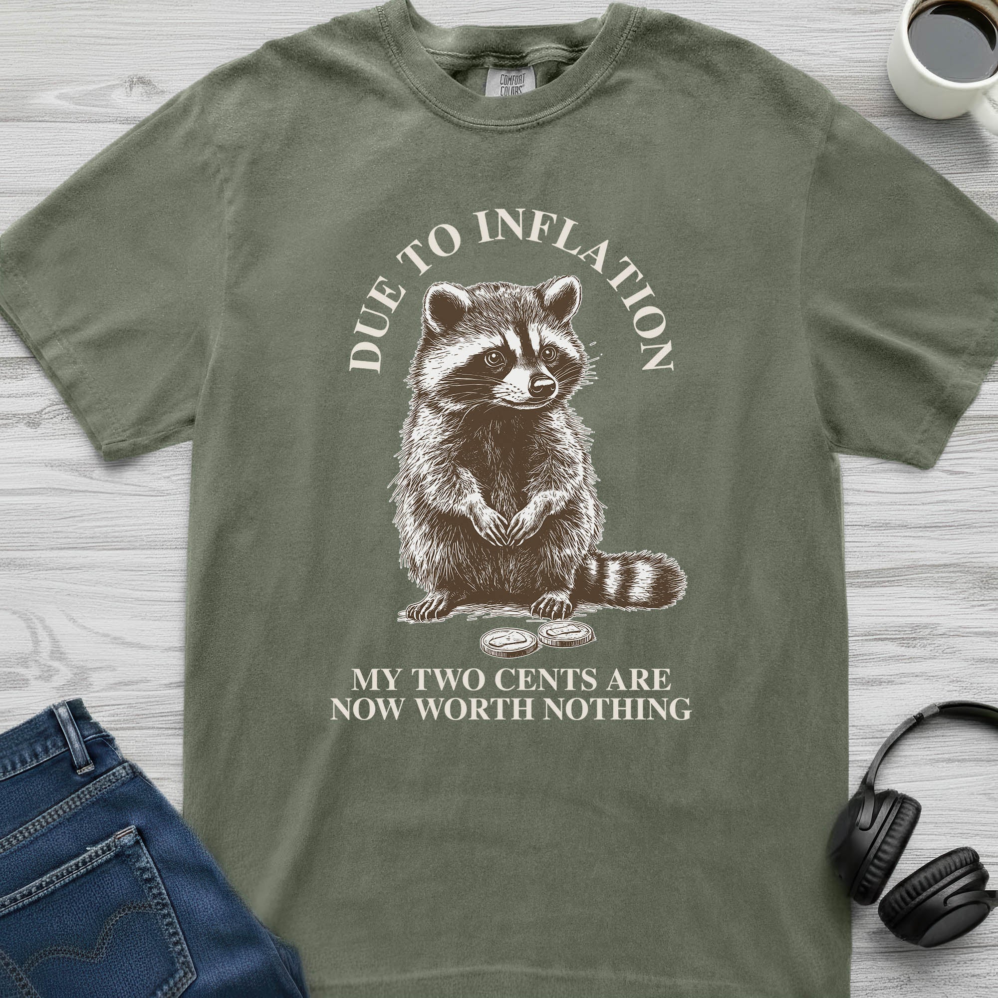 Two Cents Raccoon T-Shirt