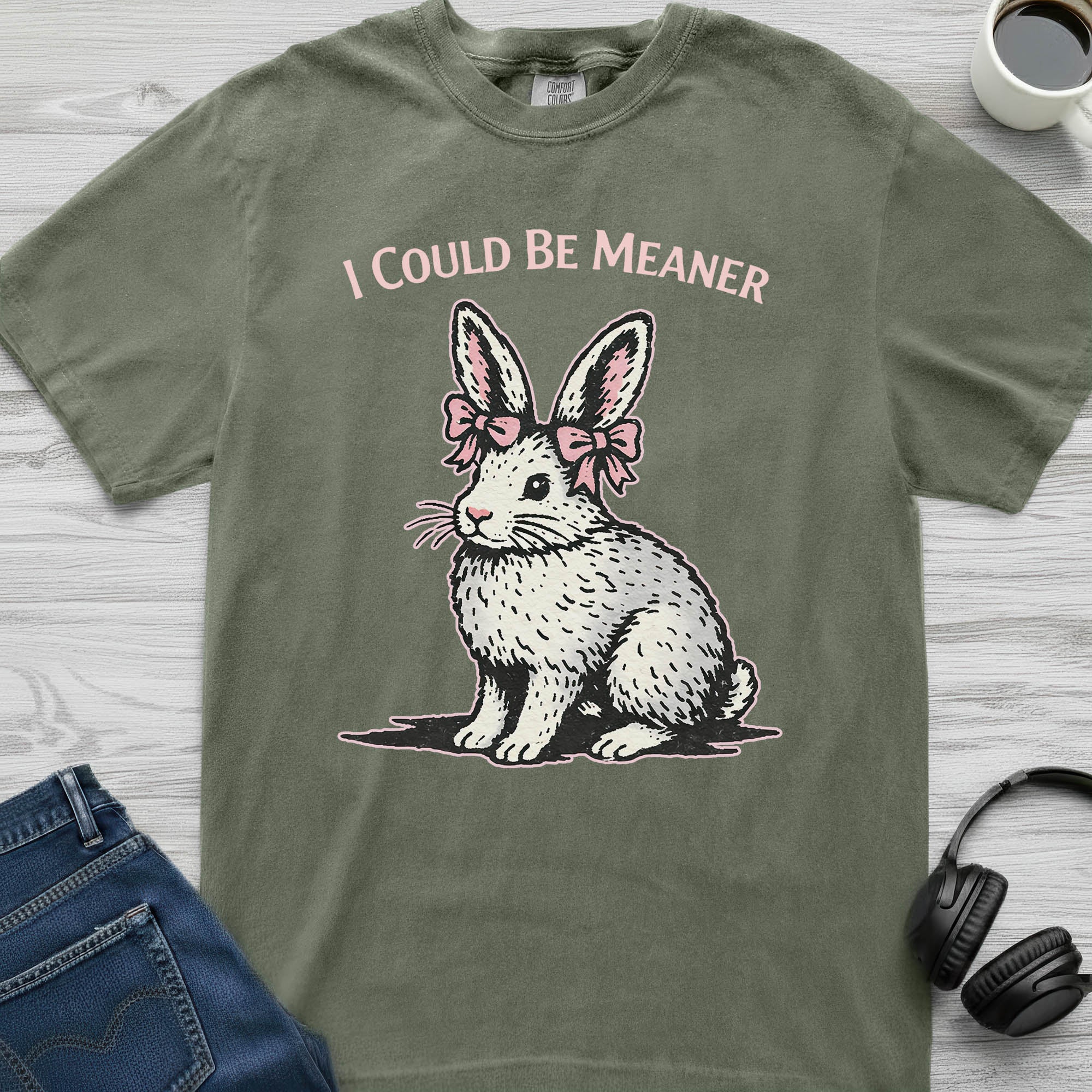 I Could Be Meaner Rabbit T-Shirt