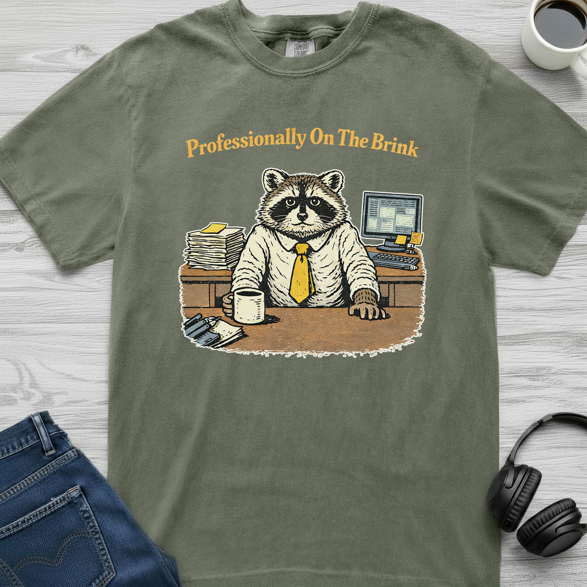 On The Brink Work Raccoon T-Shirt