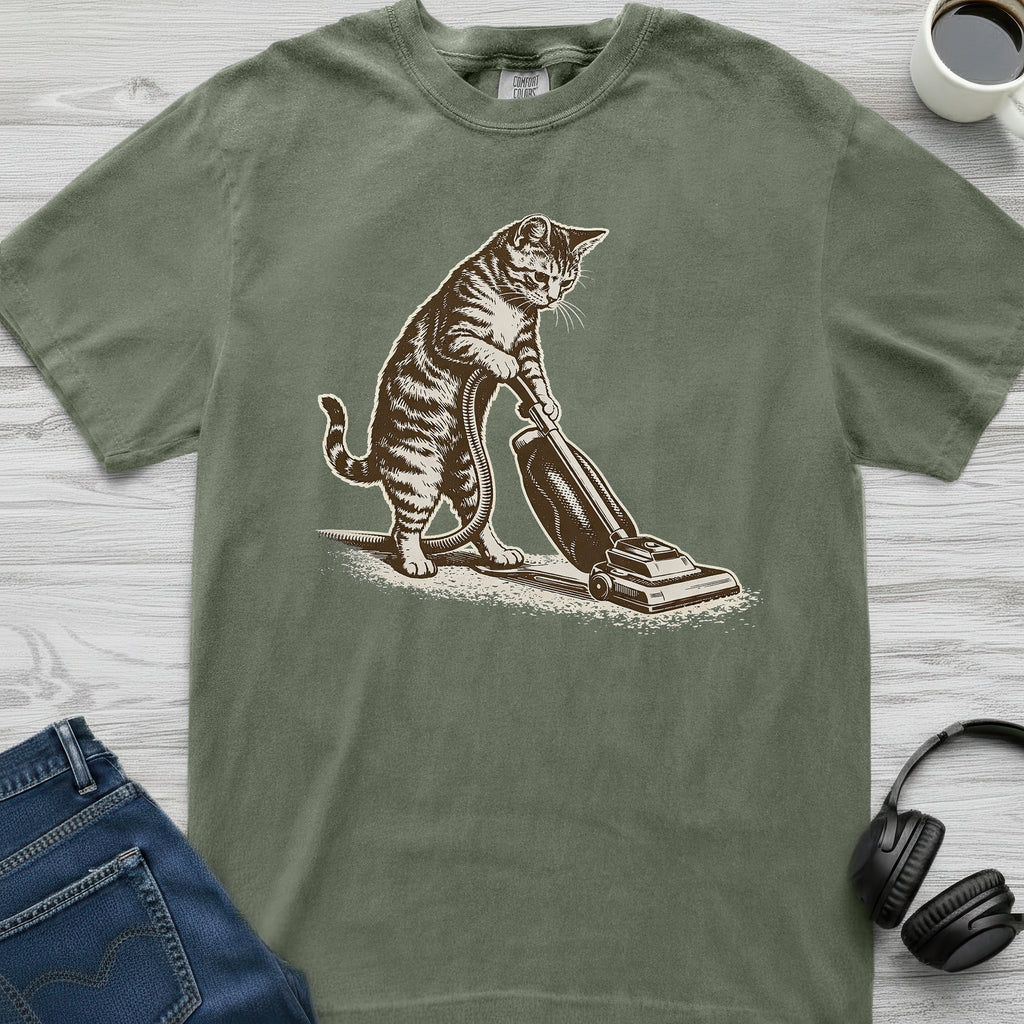 Vacuuming Cat T-Shirt
