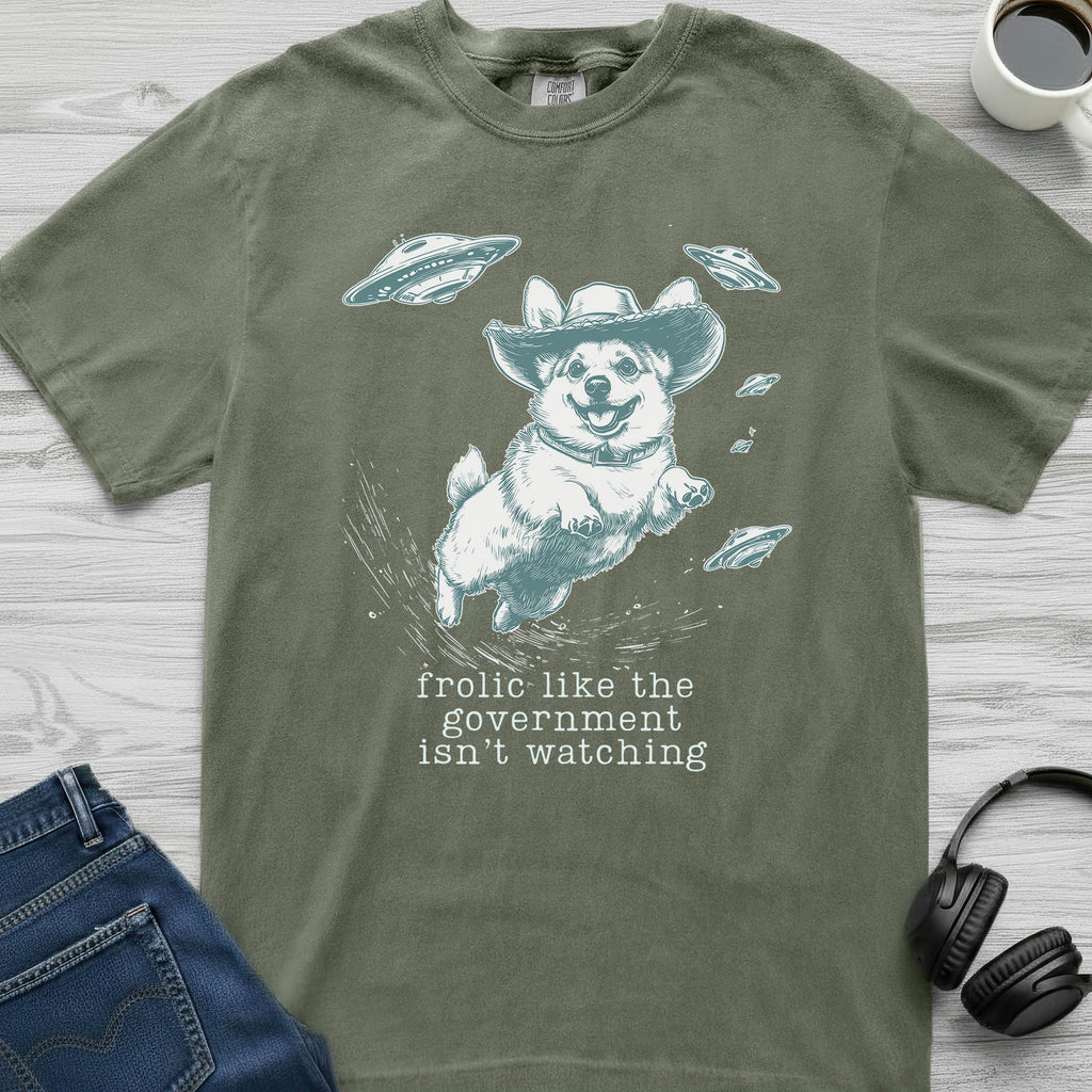 Cowboy Alien Corgi T-Shirt