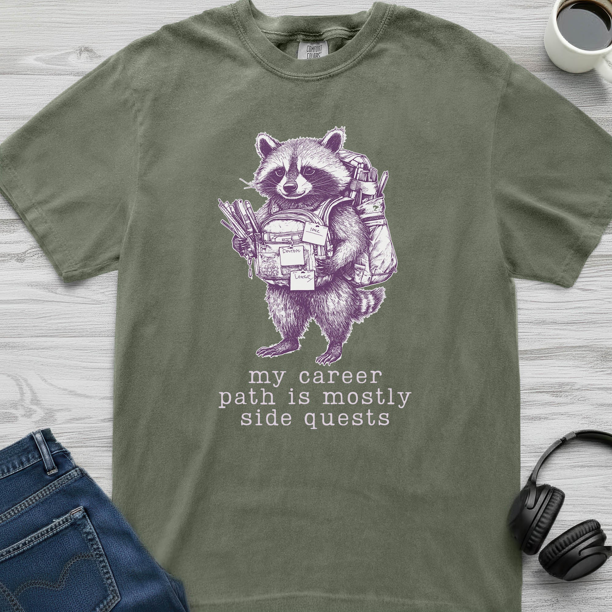 Side Quest Raccoon T-Shirt