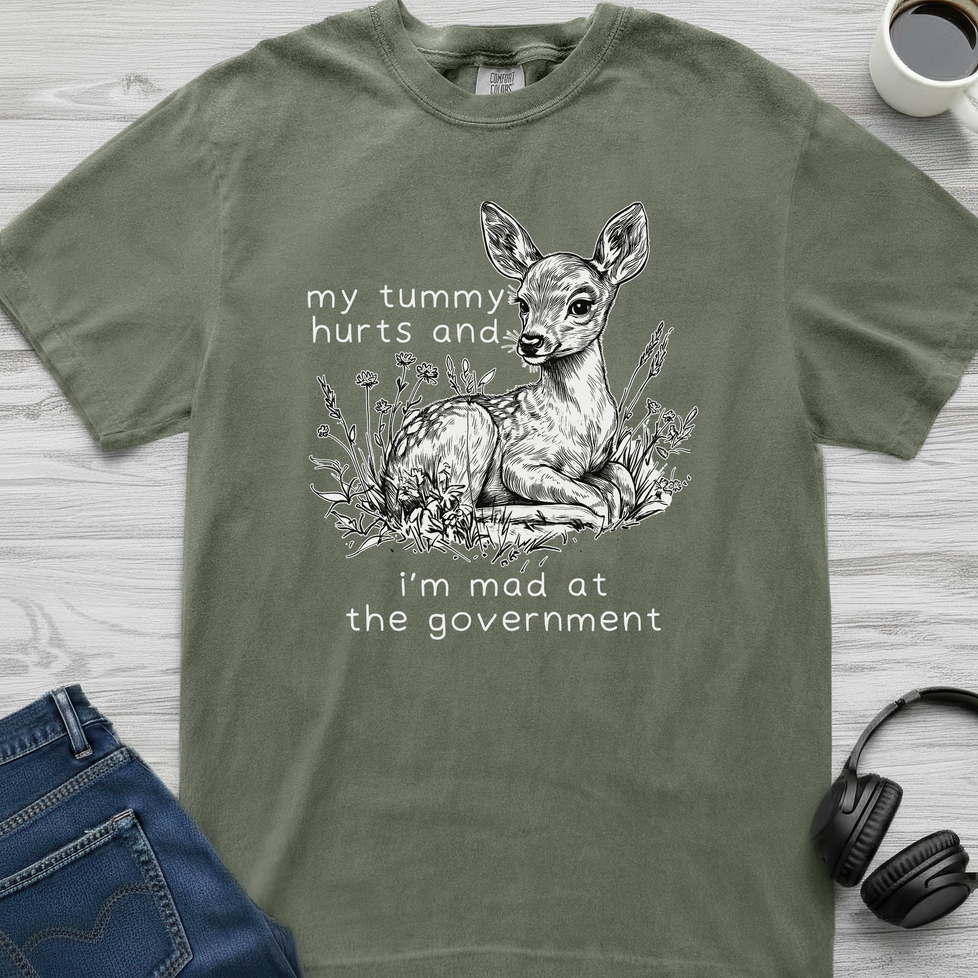 Tummy Hurts Deer T-Shirt