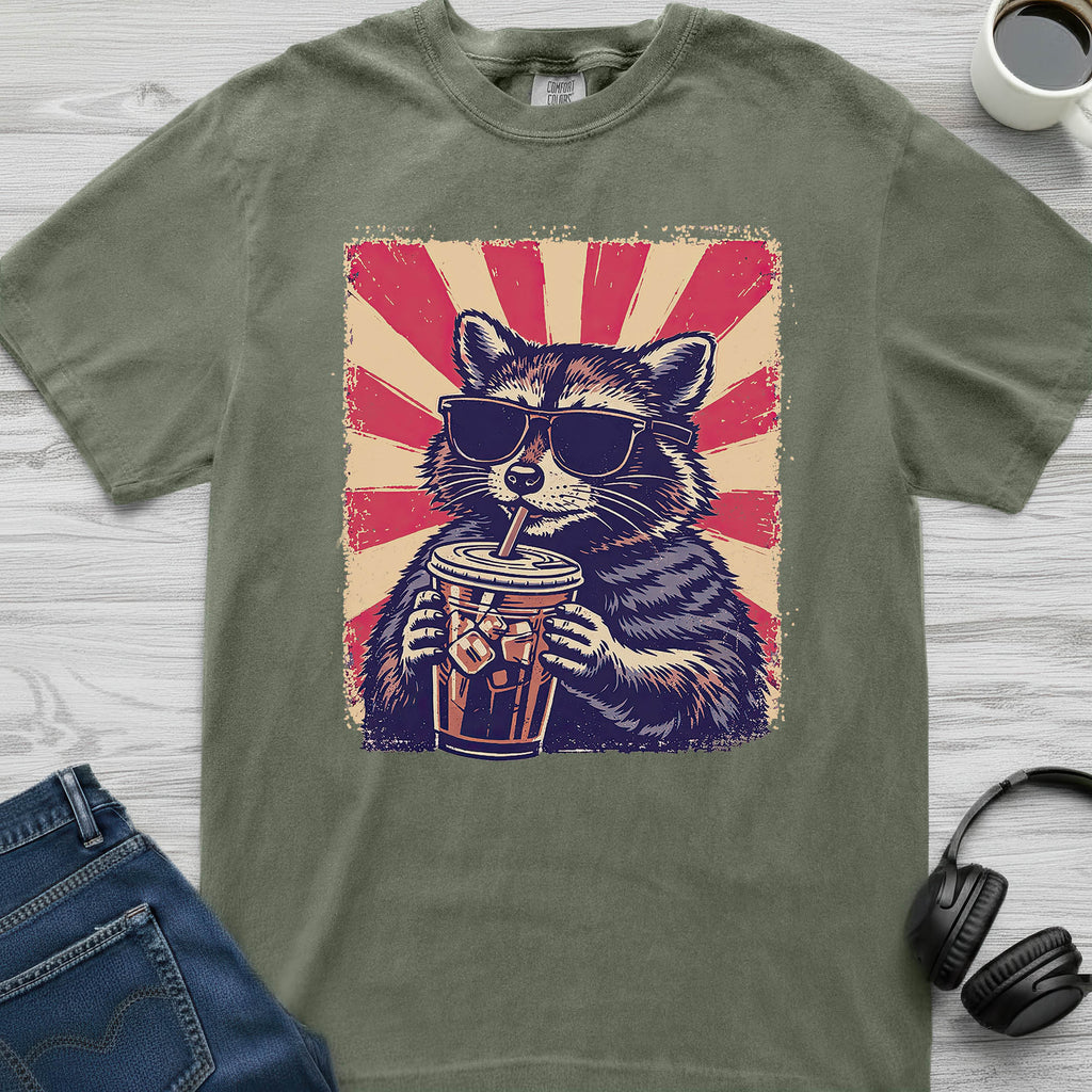Iced Coffee Raccoon T-Shirt