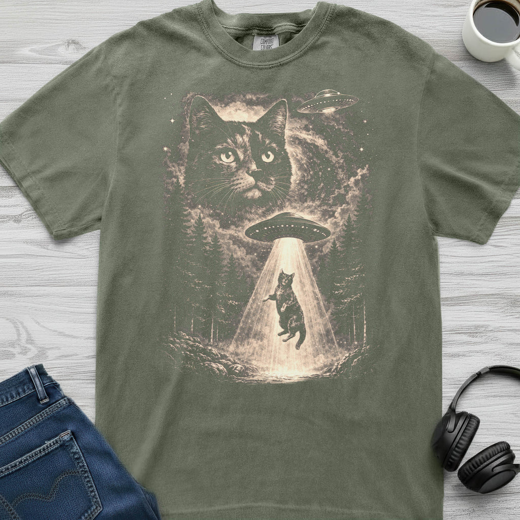 Tortoiseshell Cat UFO T-Shirt