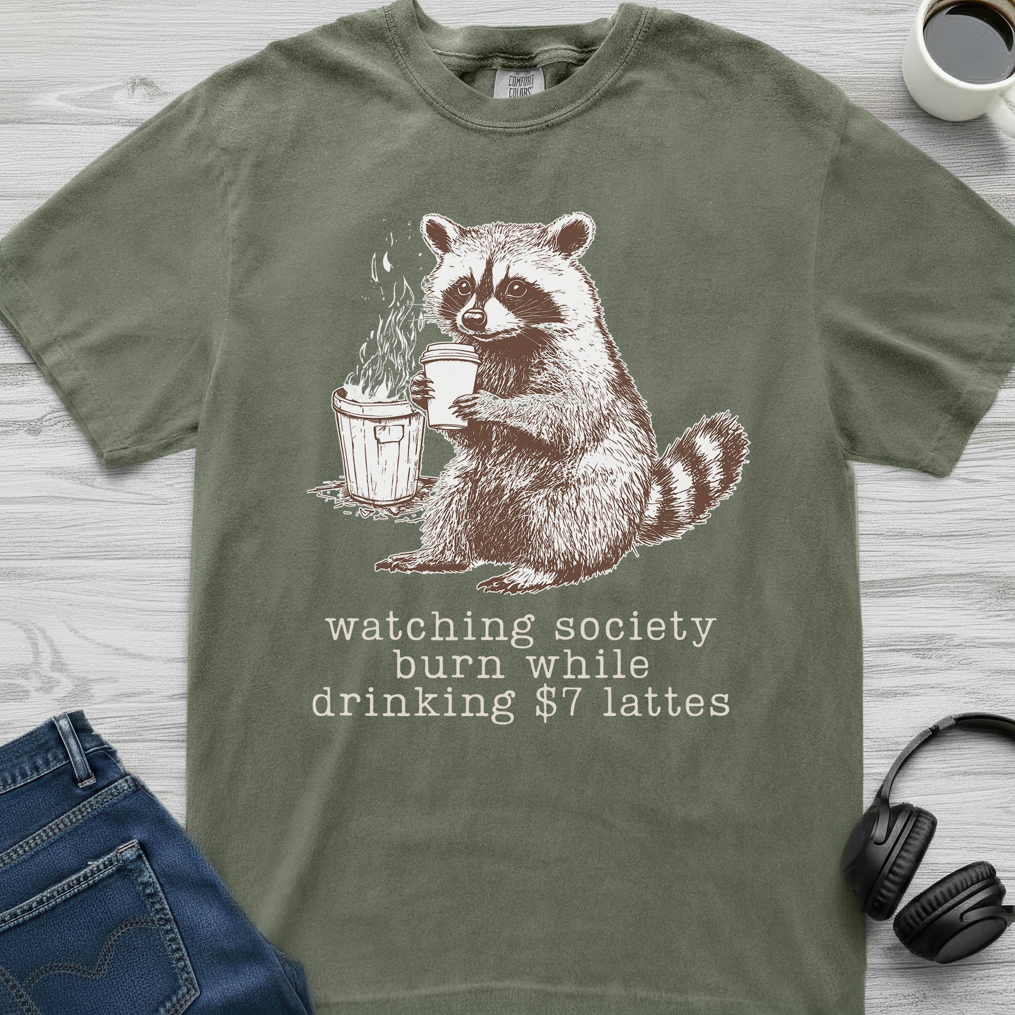 Burning Society Raccoon T-Shirt