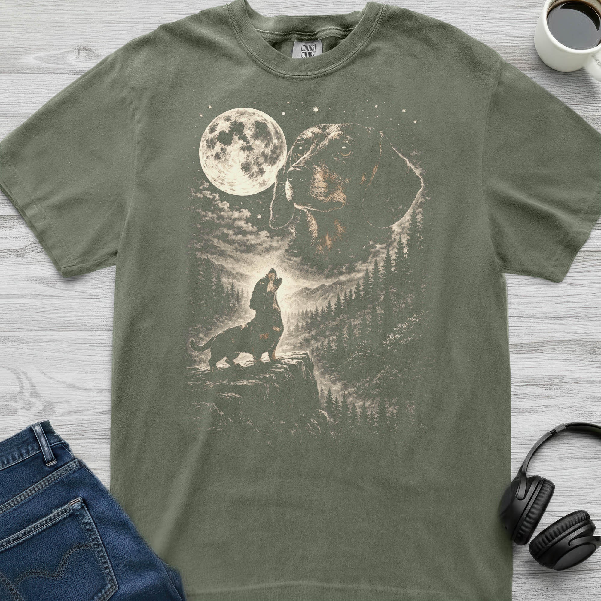 Dachshund Moon T-Shirt