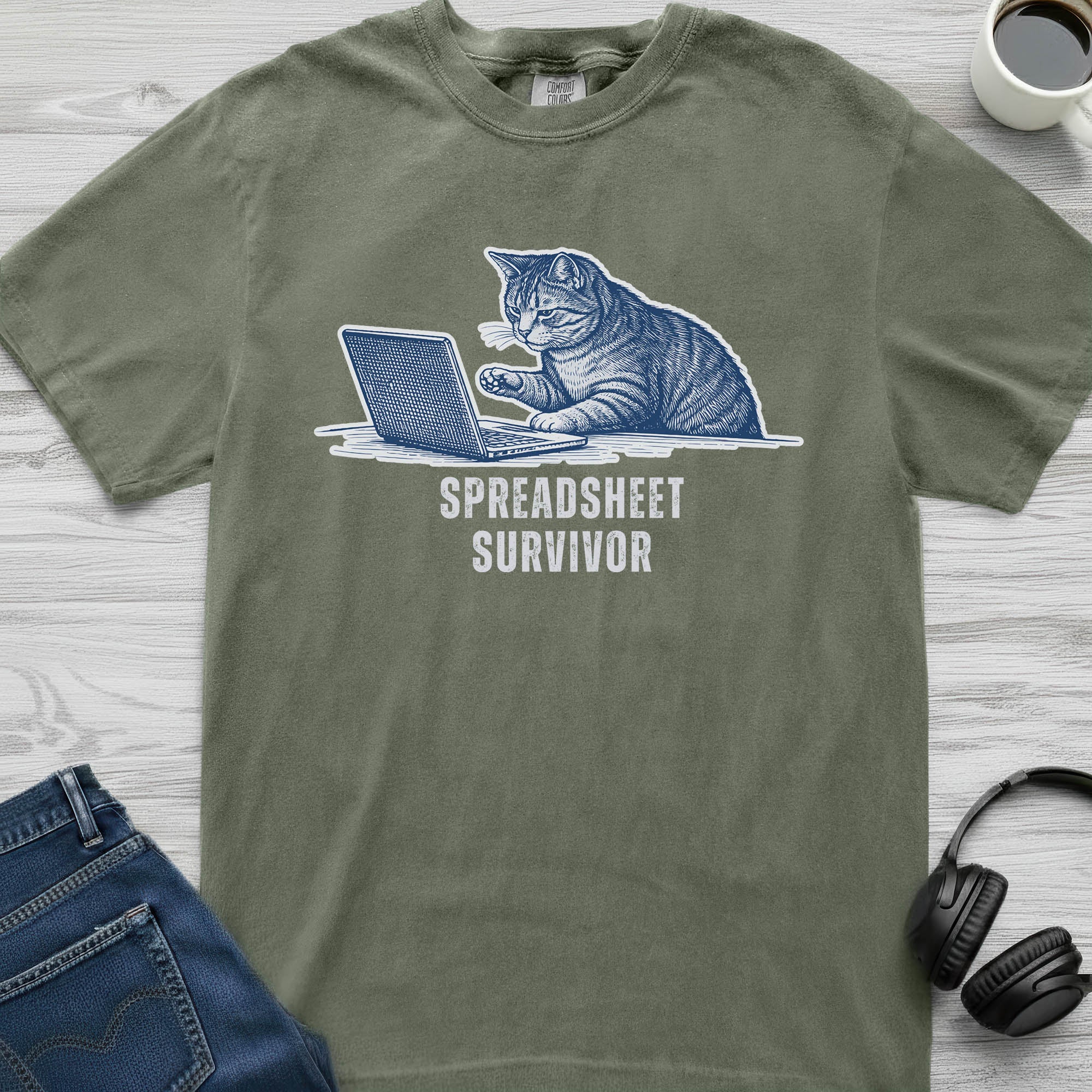 Spreadsheet Survivor Cat T-Shirt