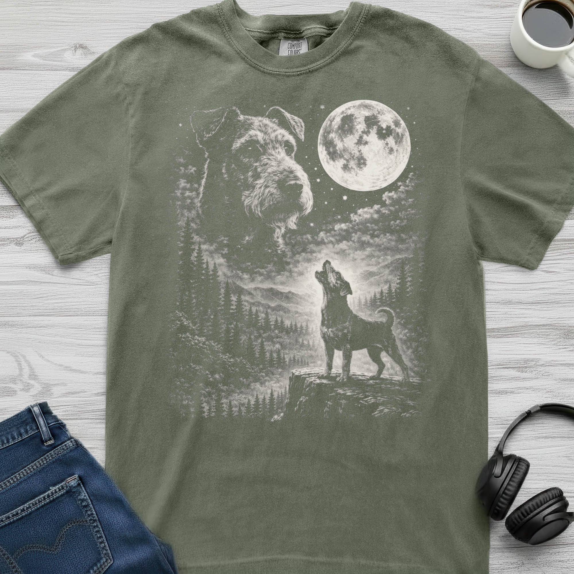 Airedale Terrier Moon T-Shirt