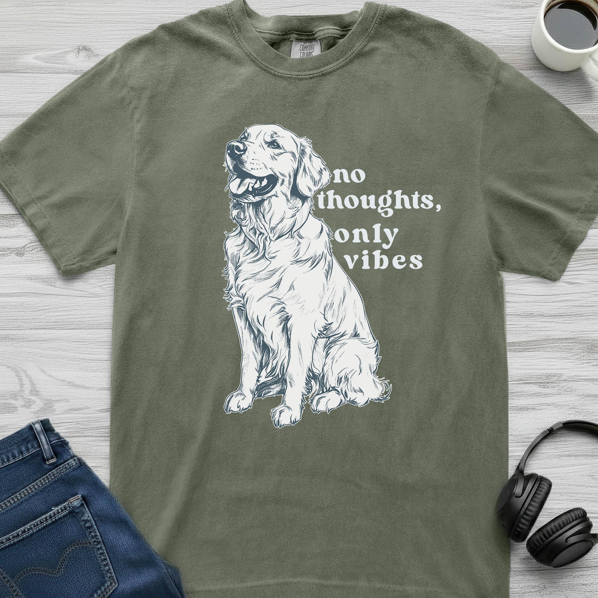 No Thoughts Golden Retriever T-Shirt