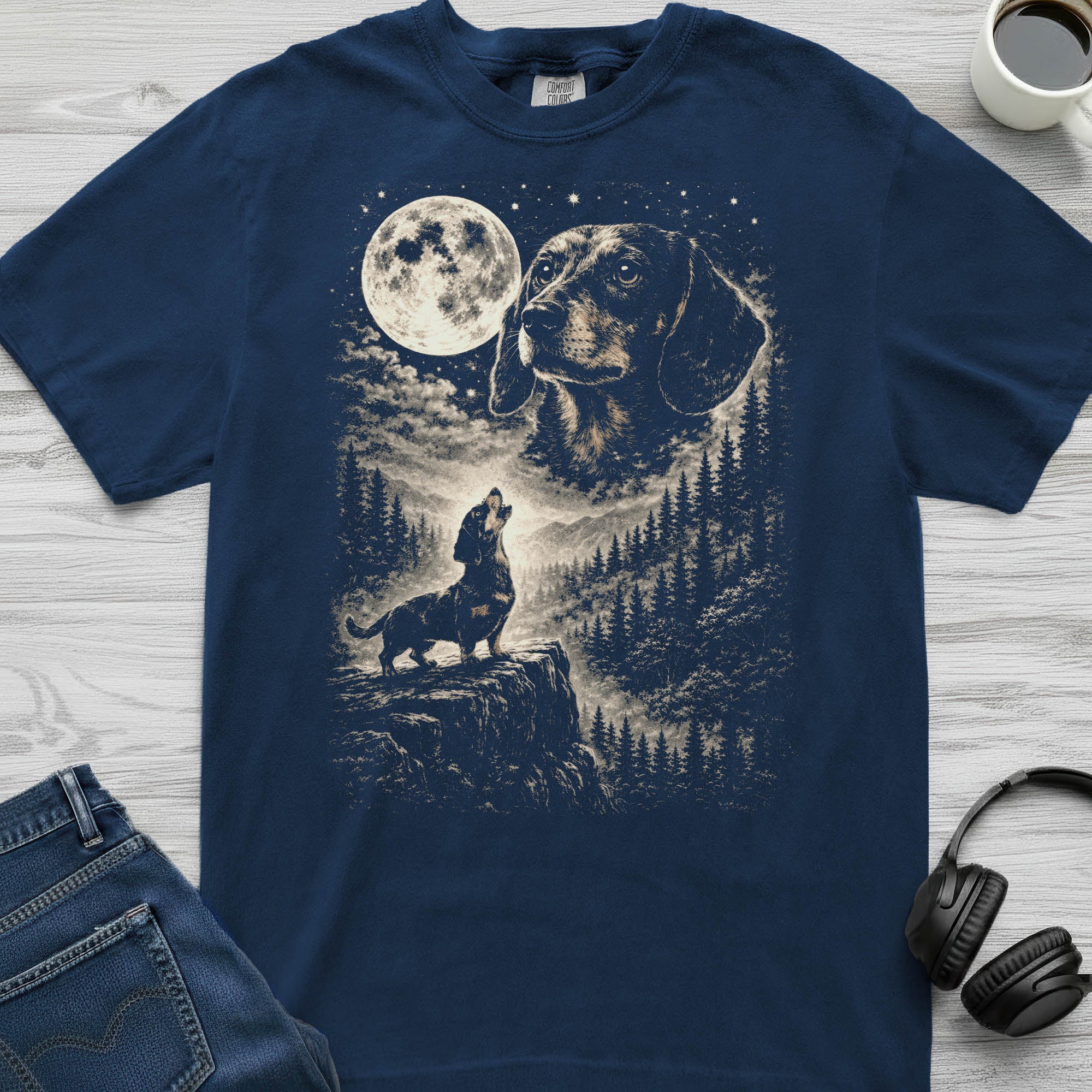 Dachshund Moon T-Shirt