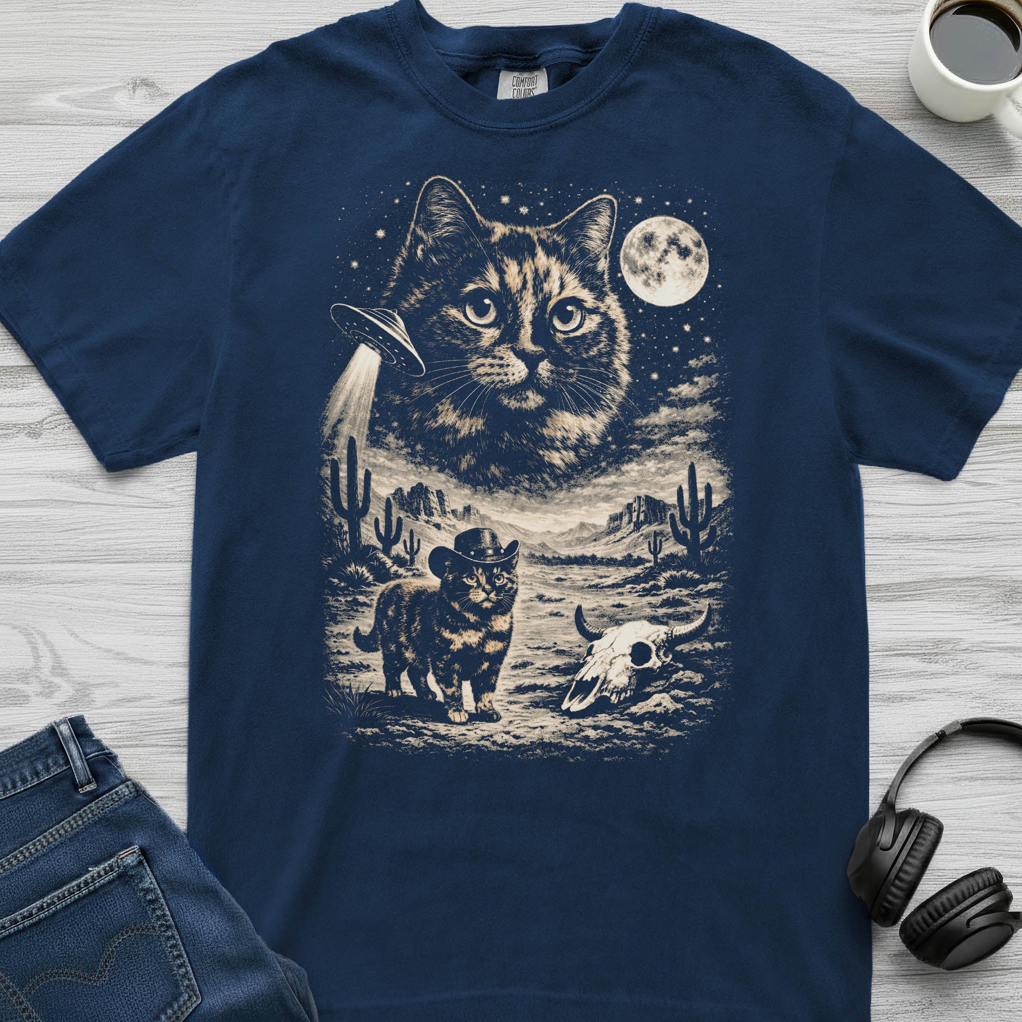 Tortoiseshell Cat Cowboy T-Shirt
