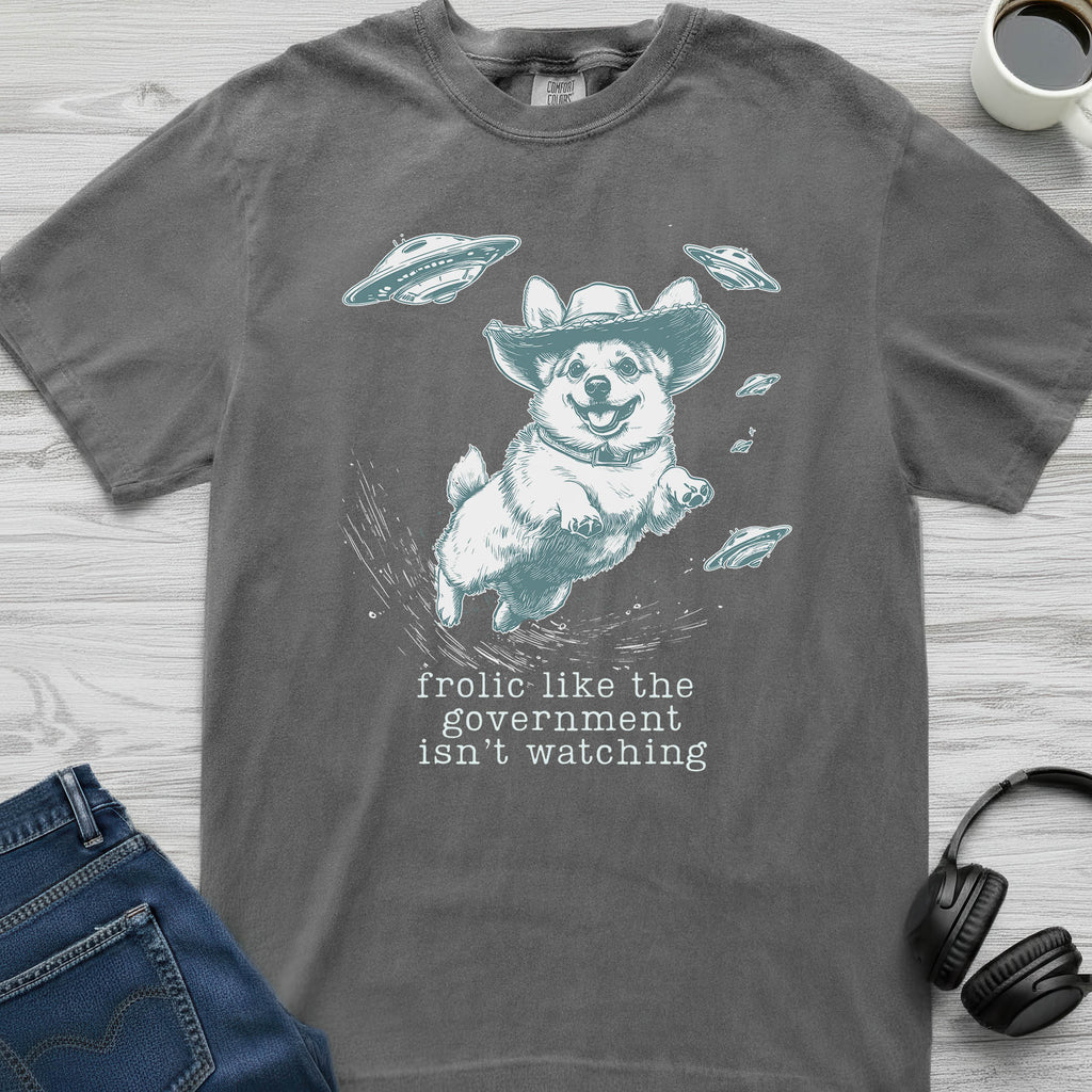 Cowboy Alien Corgi T-Shirt