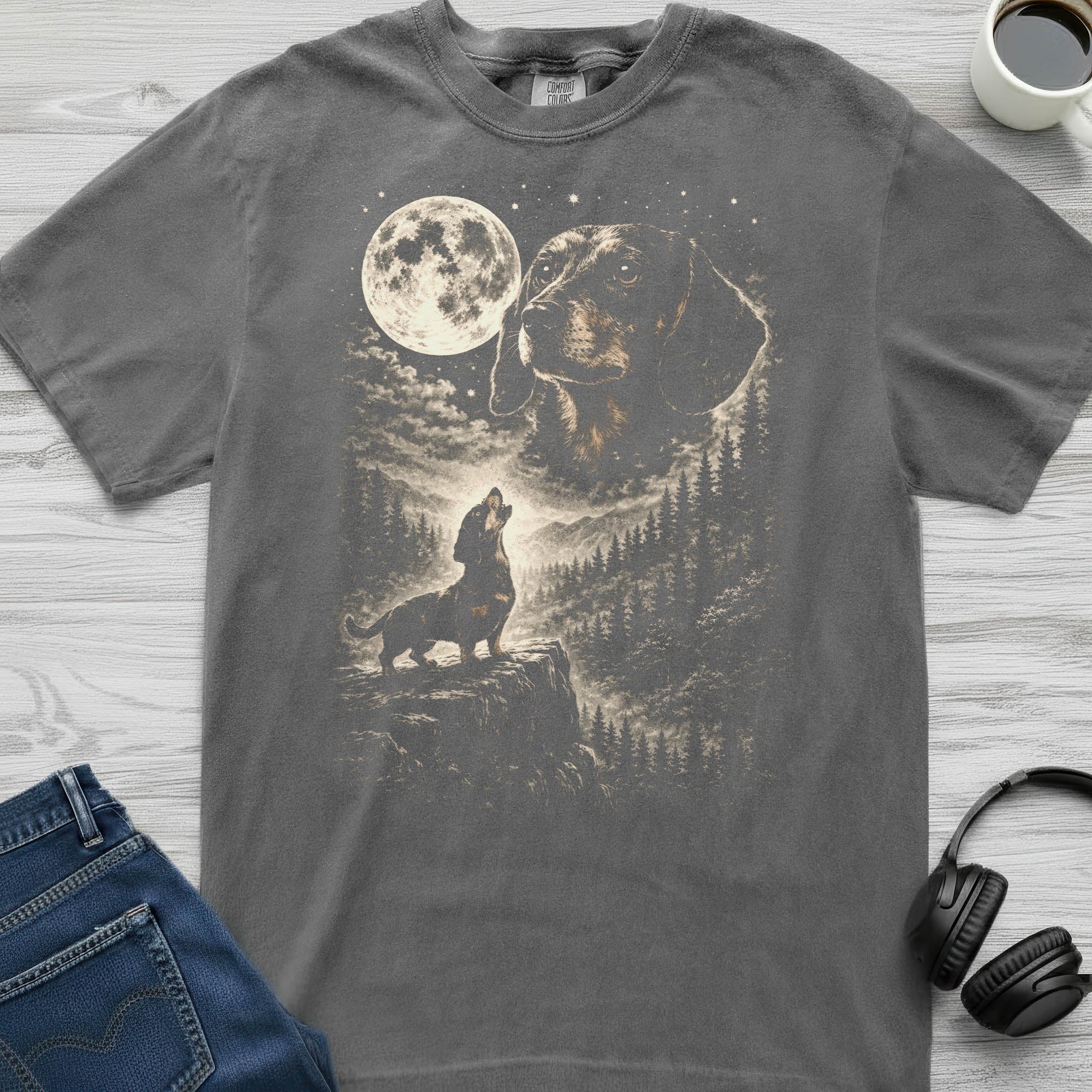 Dachshund Moon T-Shirt