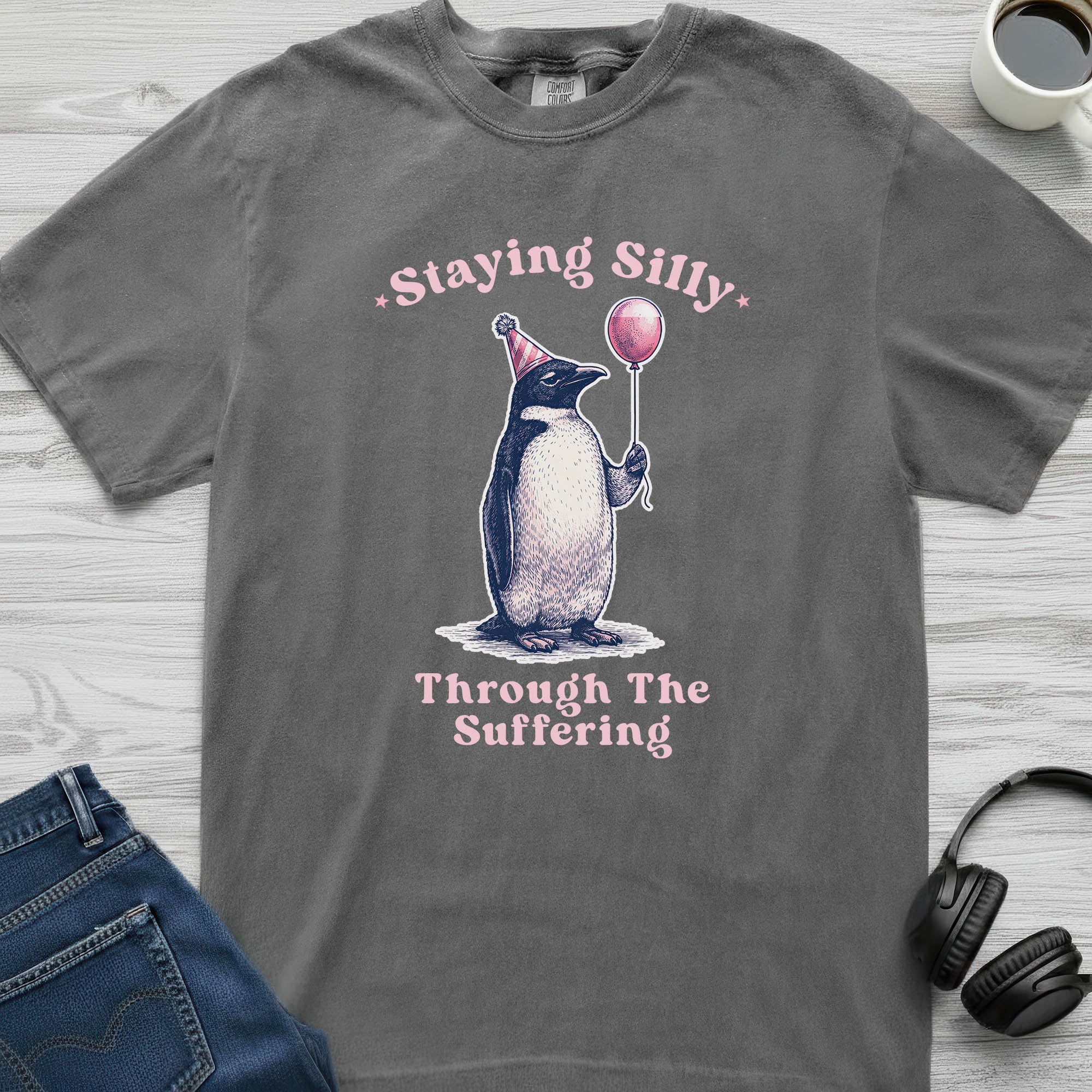 Staying Silly in Suffering Penguin T-Shirt