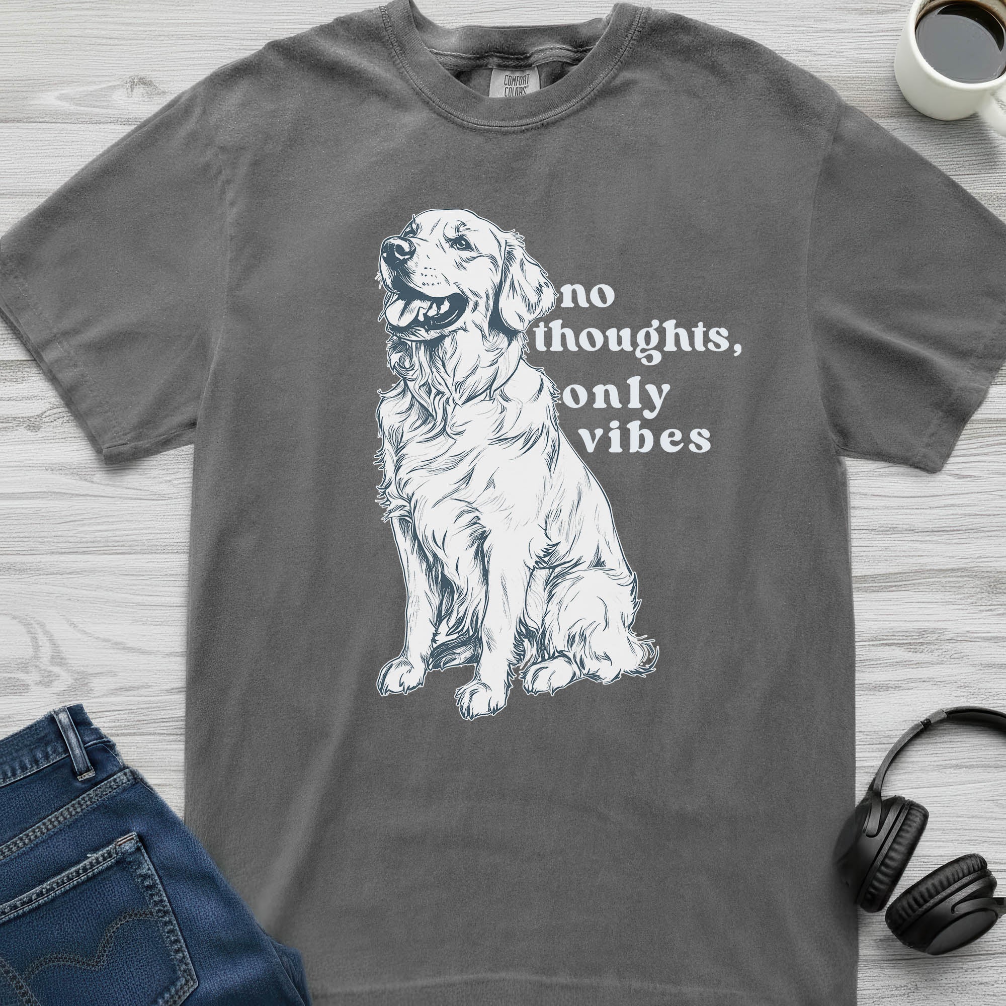 No Thoughts Golden Retriever T-Shirt