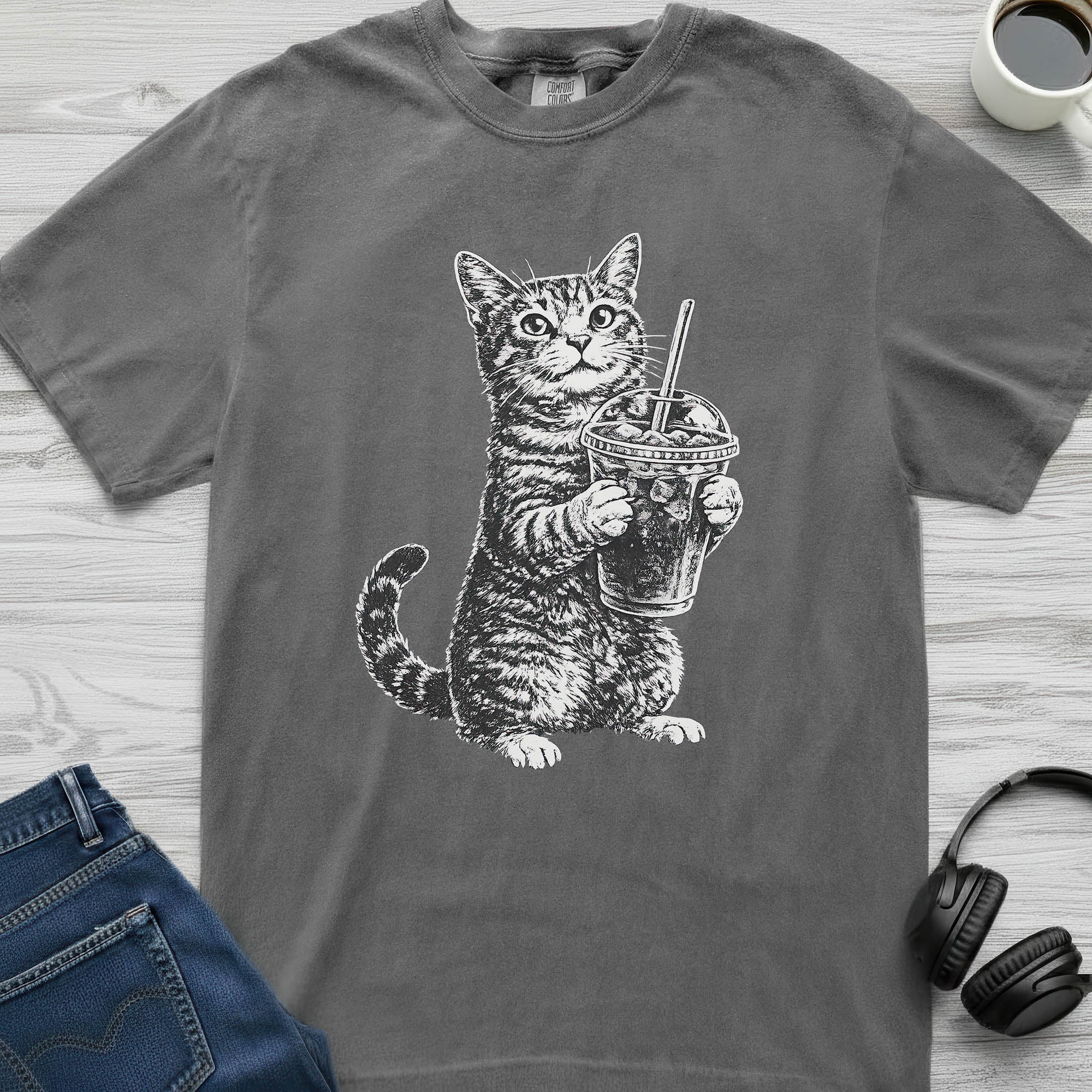 Iced Coffee Cat T-Shirt