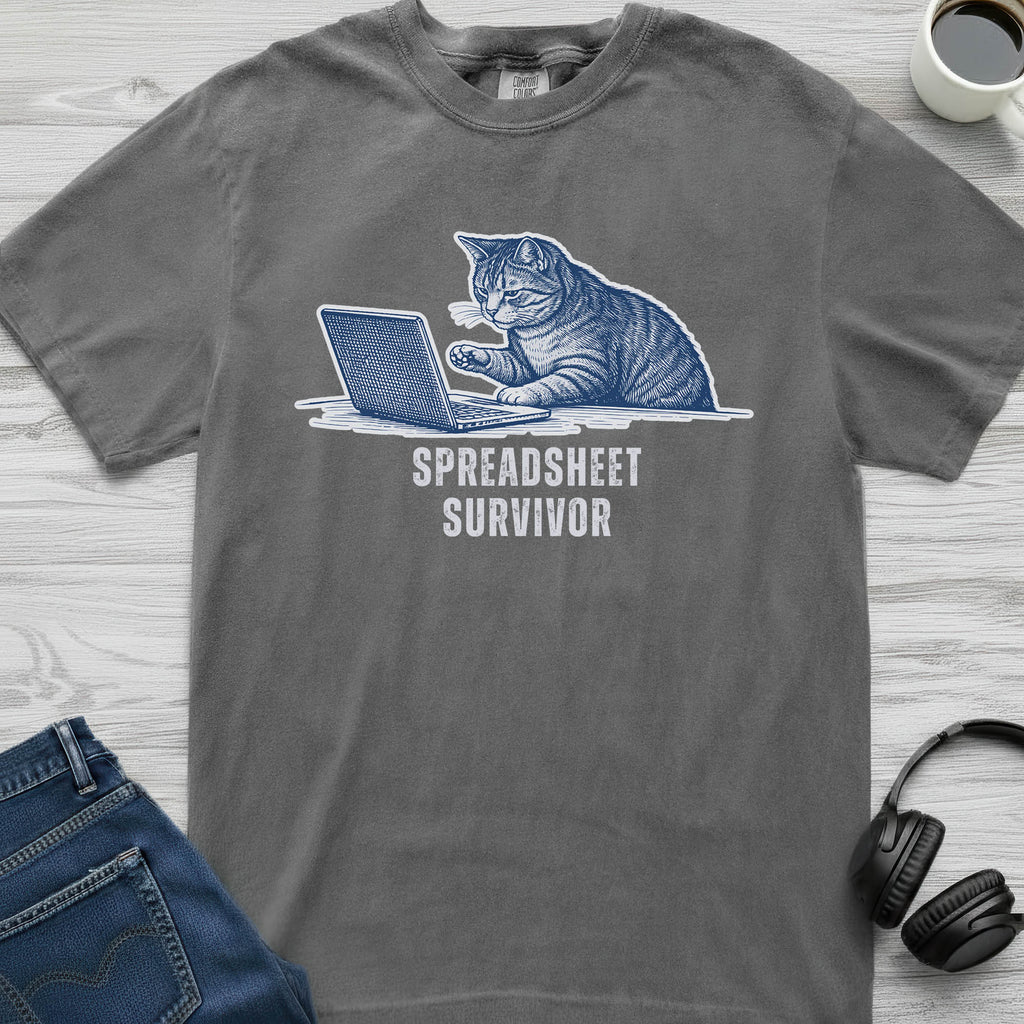 Spreadsheet Survivor Cat T-Shirt