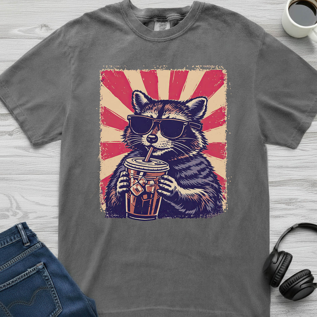 Iced Coffee Raccoon T-Shirt