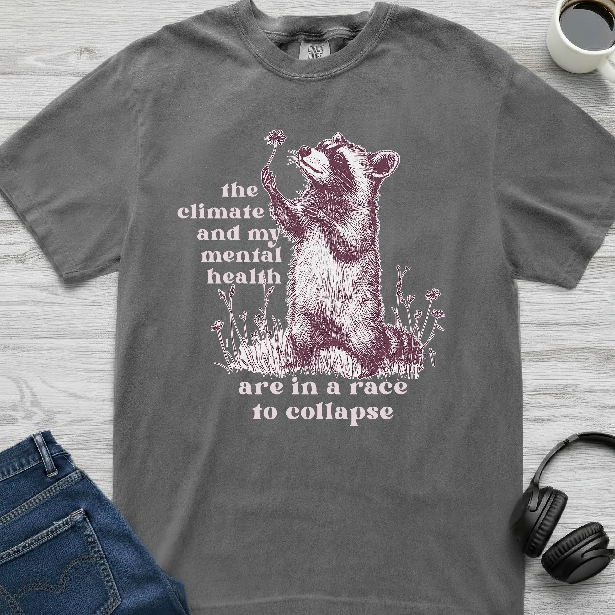 Global Warming Raccoon T-Shirt