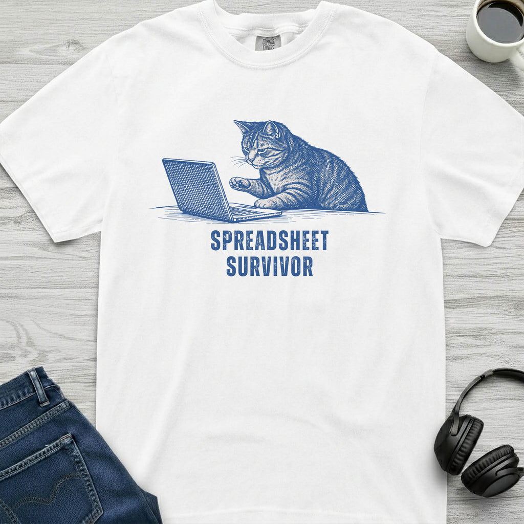 Spreadsheet Survivor Cat T-Shirt