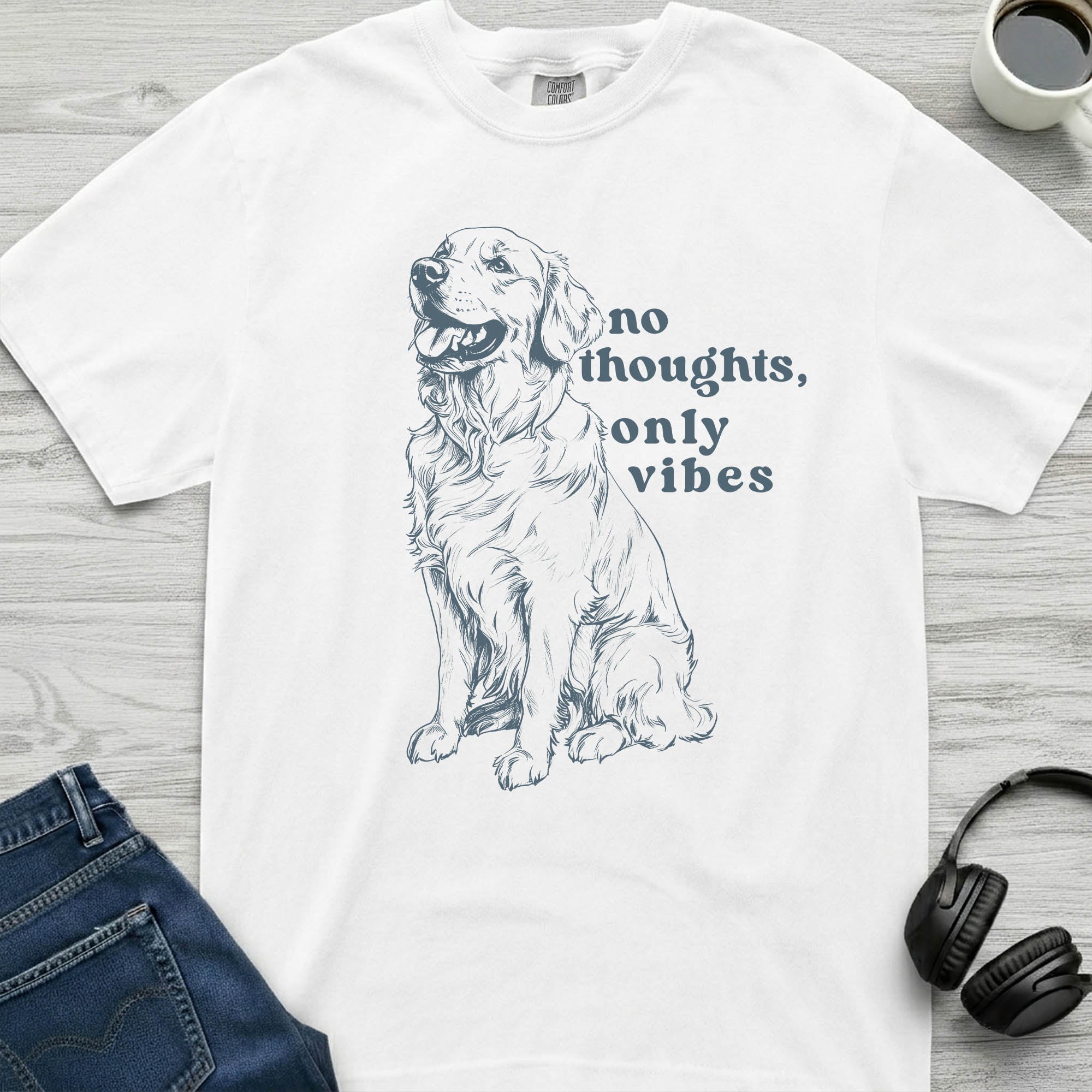 No Thoughts Golden Retriever T-Shirt