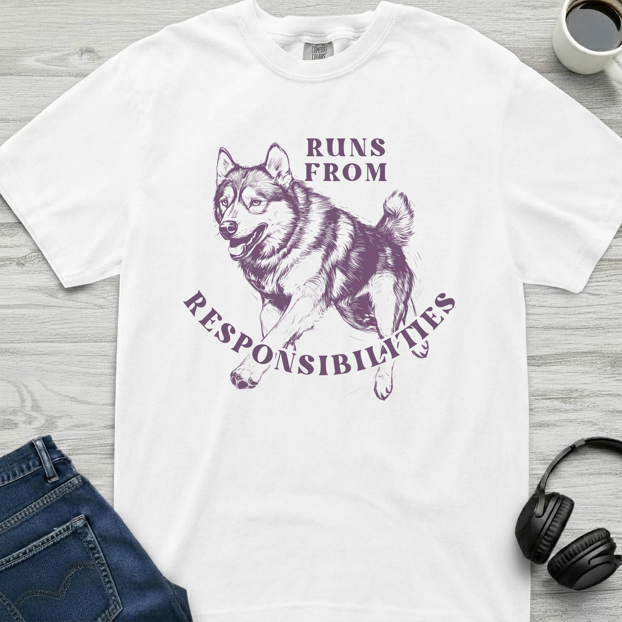 Running From Responsibilities Husky T-Shirt
