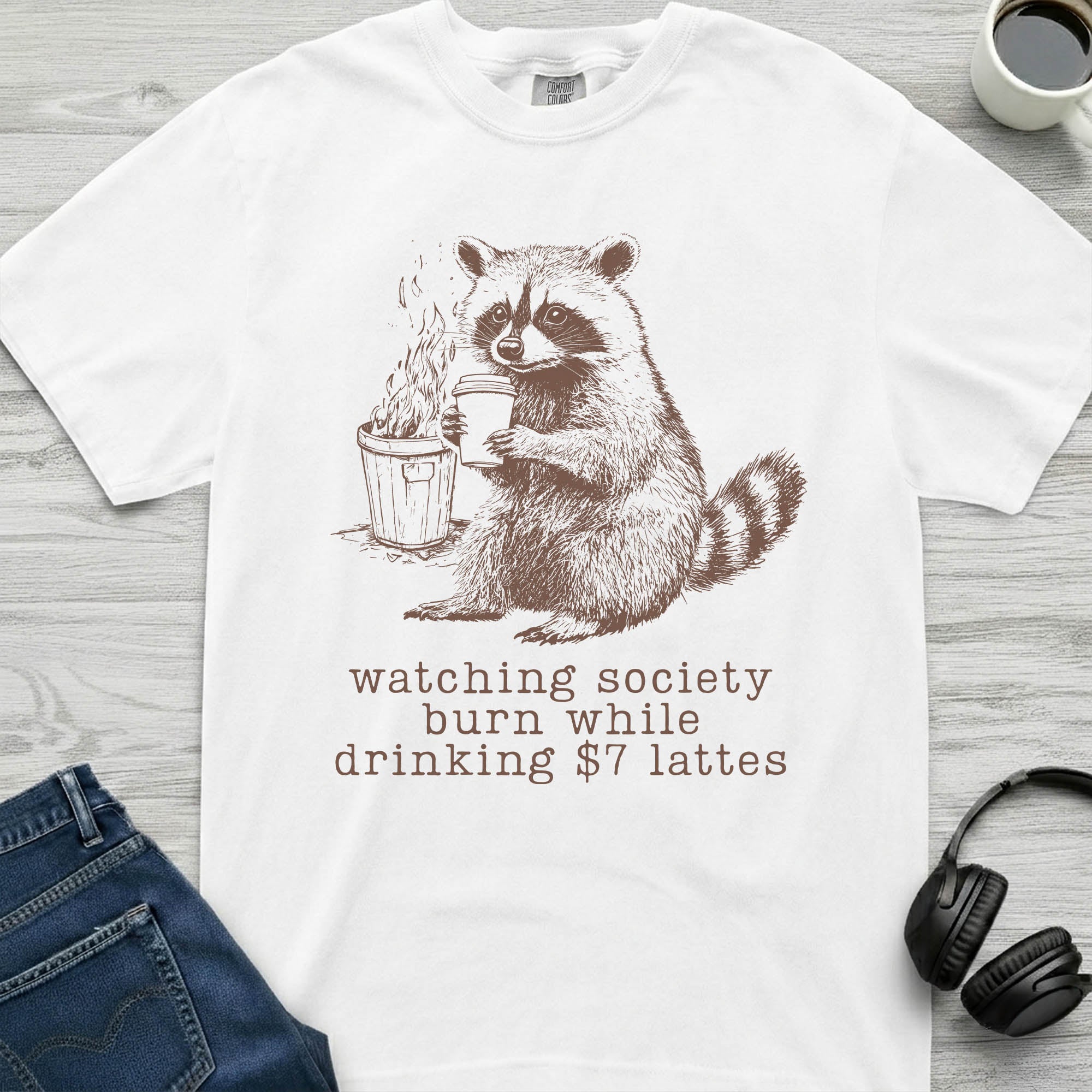 Burning Society Raccoon T-Shirt
