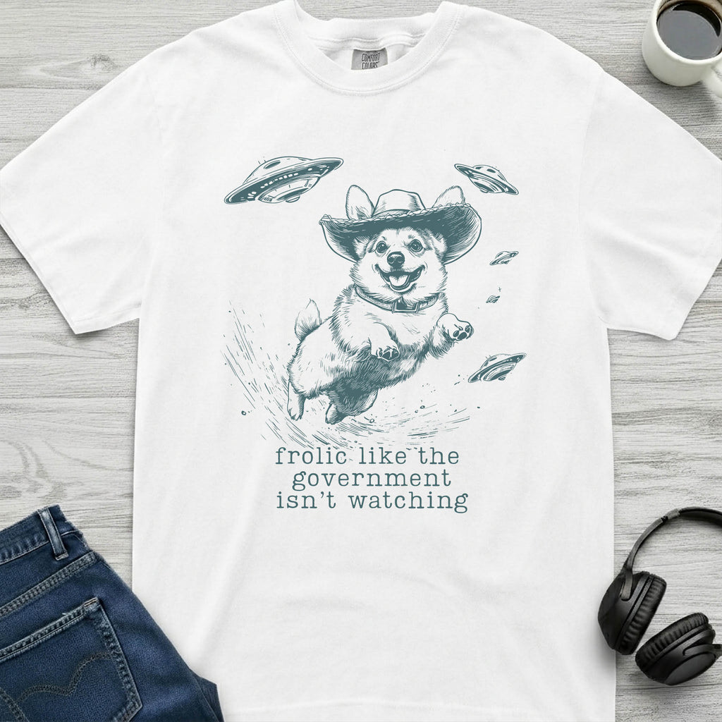 Cowboy Alien Corgi T-Shirt