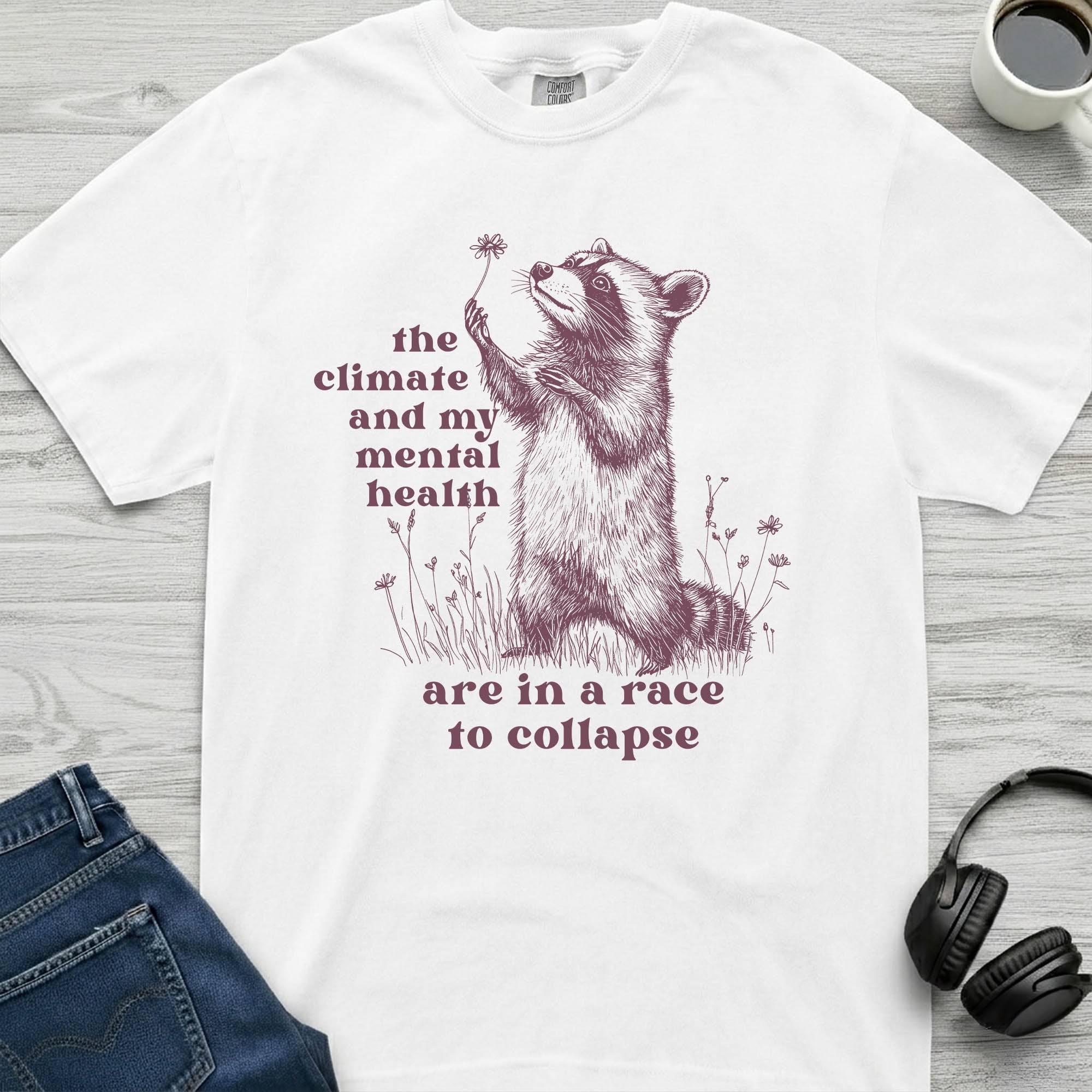 Global Warming Raccoon T-Shirt