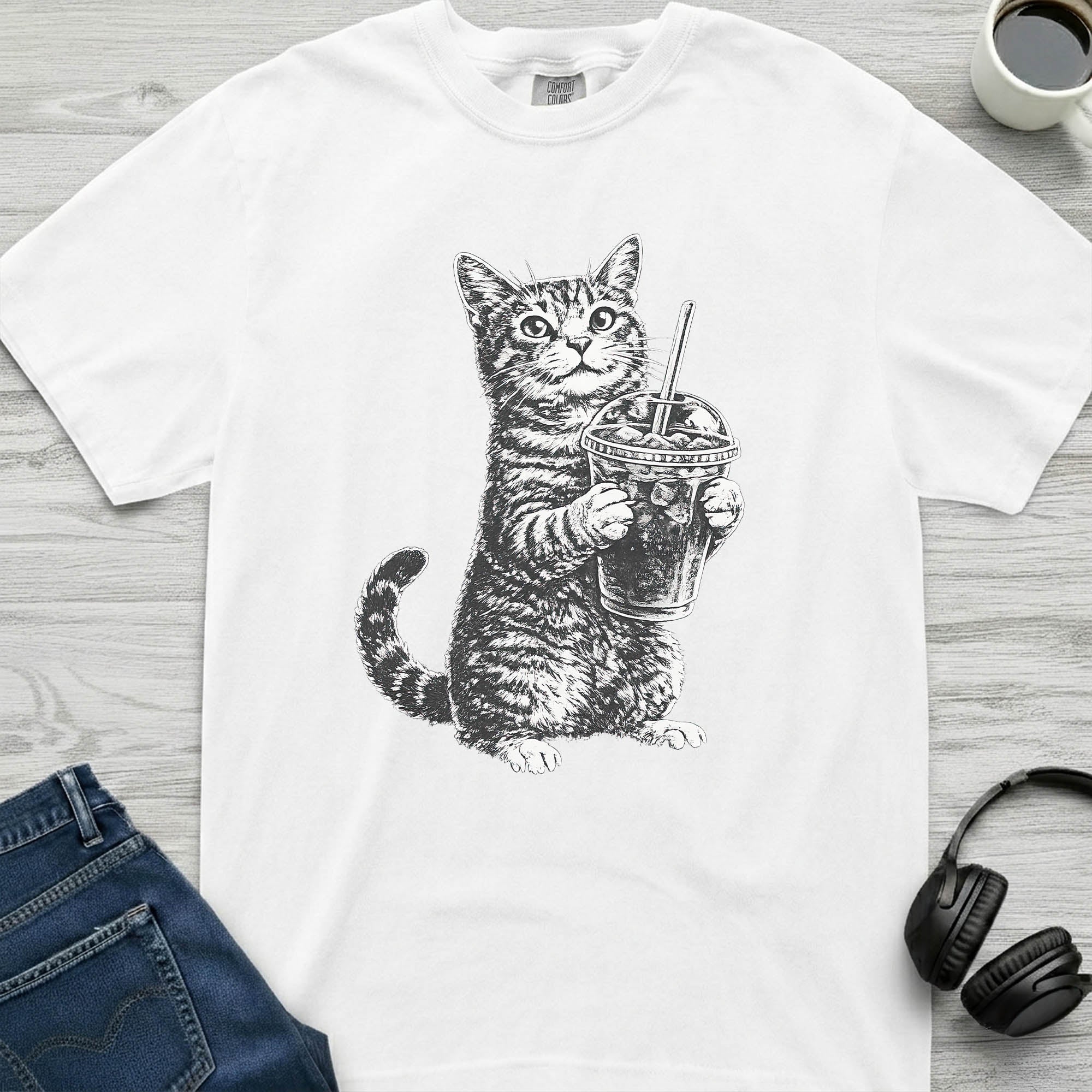 Iced Coffee Cat T-Shirt