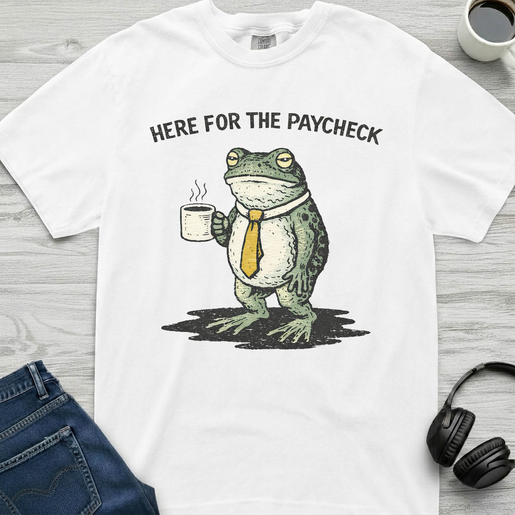 Here For The Paycheck Frog T-Shirt