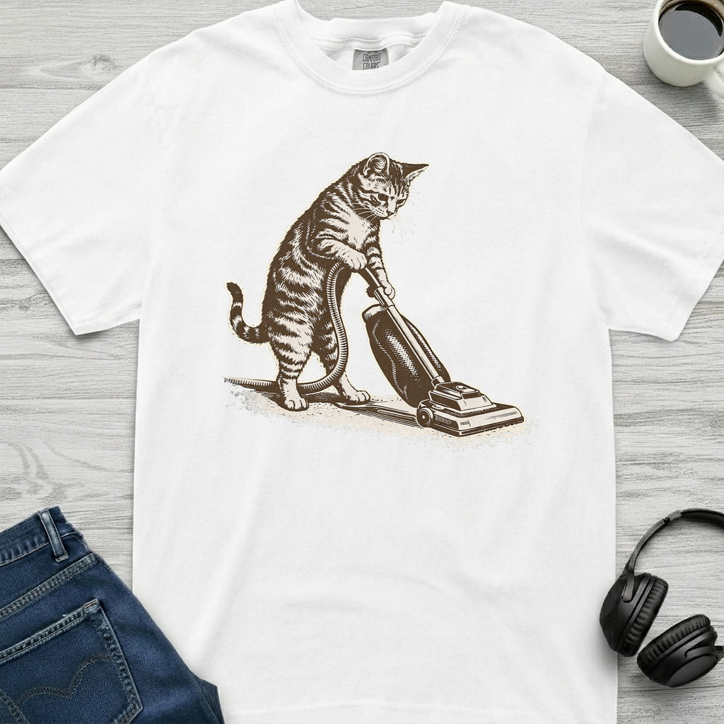 Vacuuming Cat T-Shirt